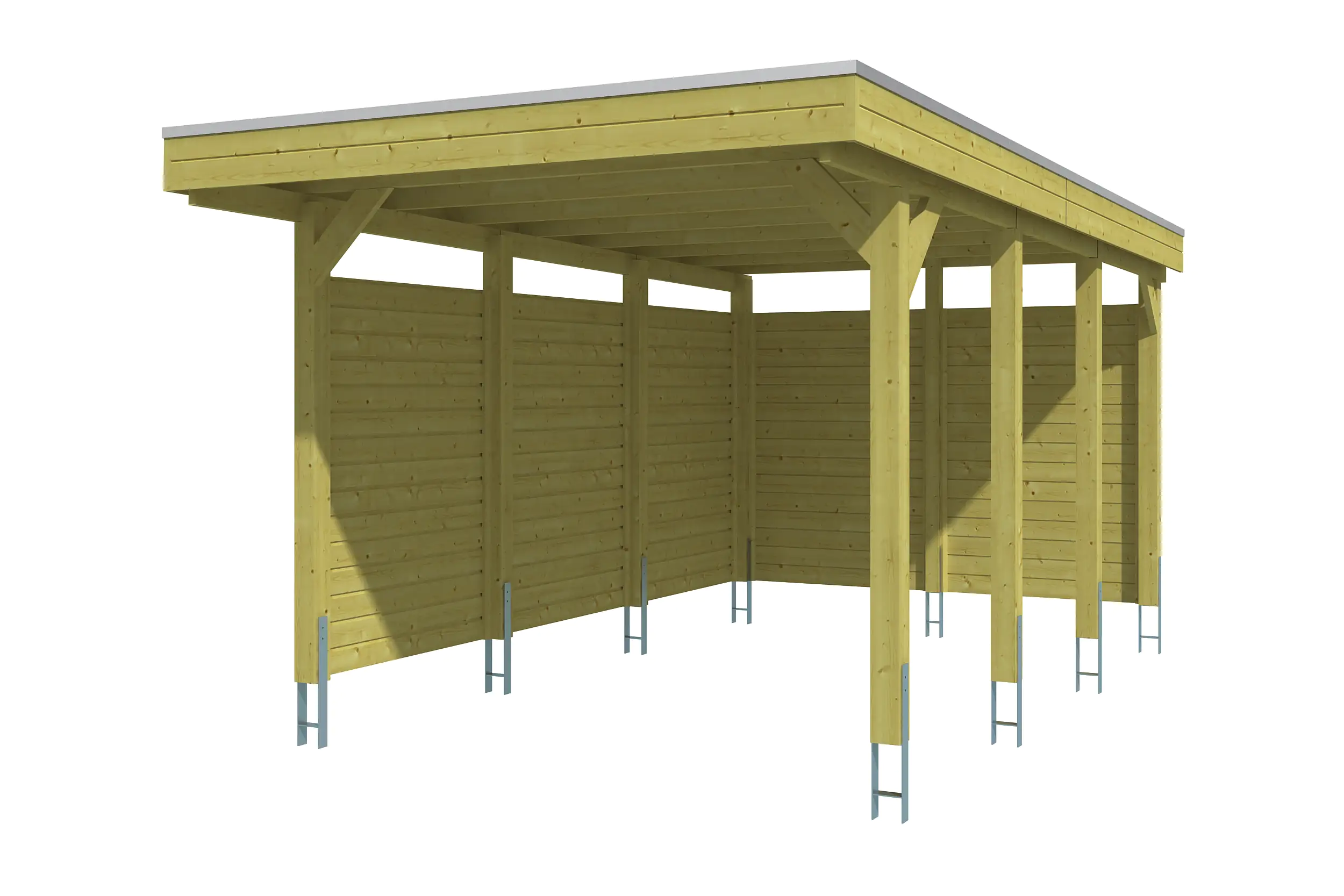 SKAN HOLZ Carport Friesland Set 1 314 x 555 cm, Grün imrpägniert