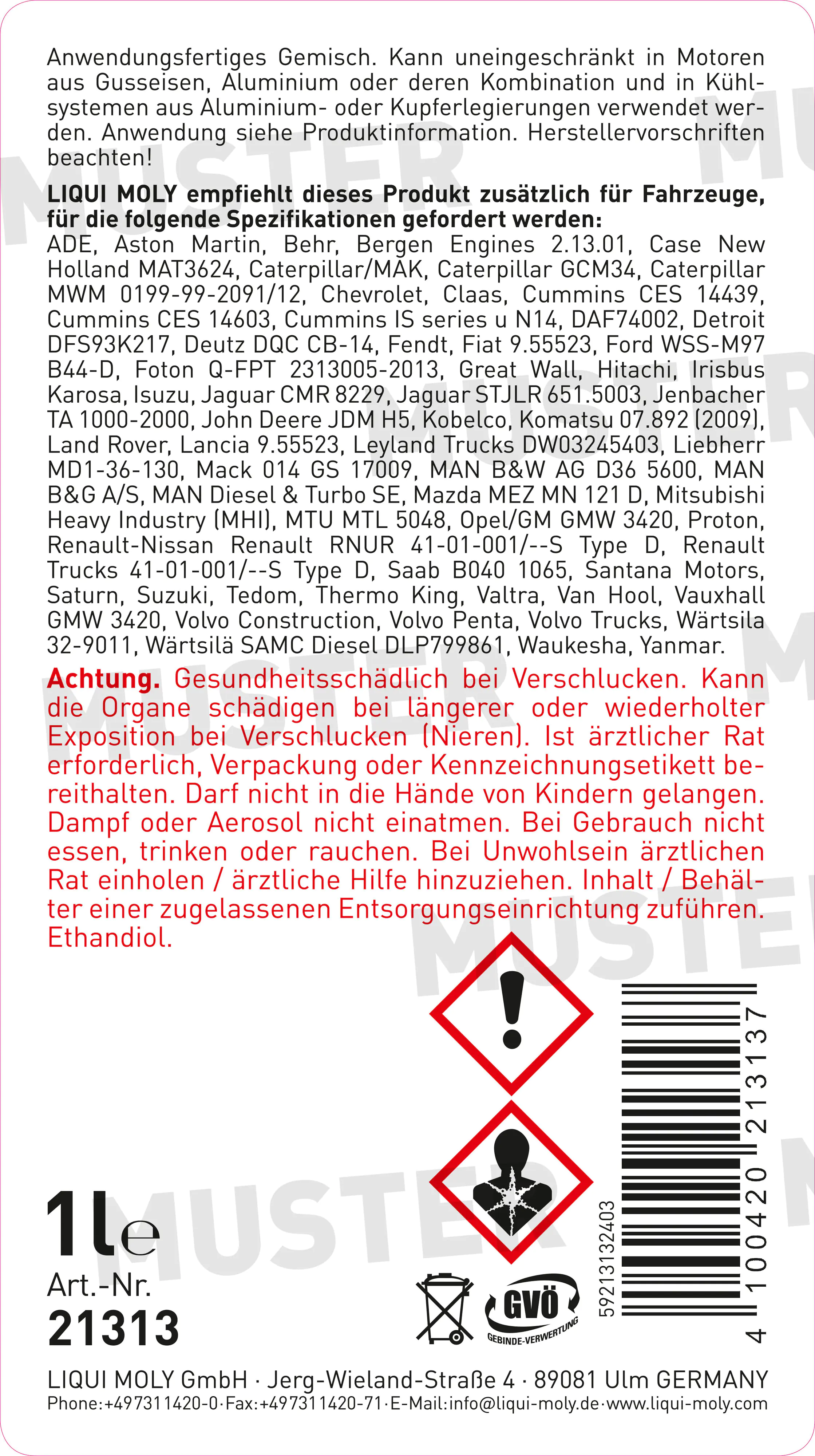 Liqui Moly Kühlerfrostschutz universal gebrauchsfertig 1 L