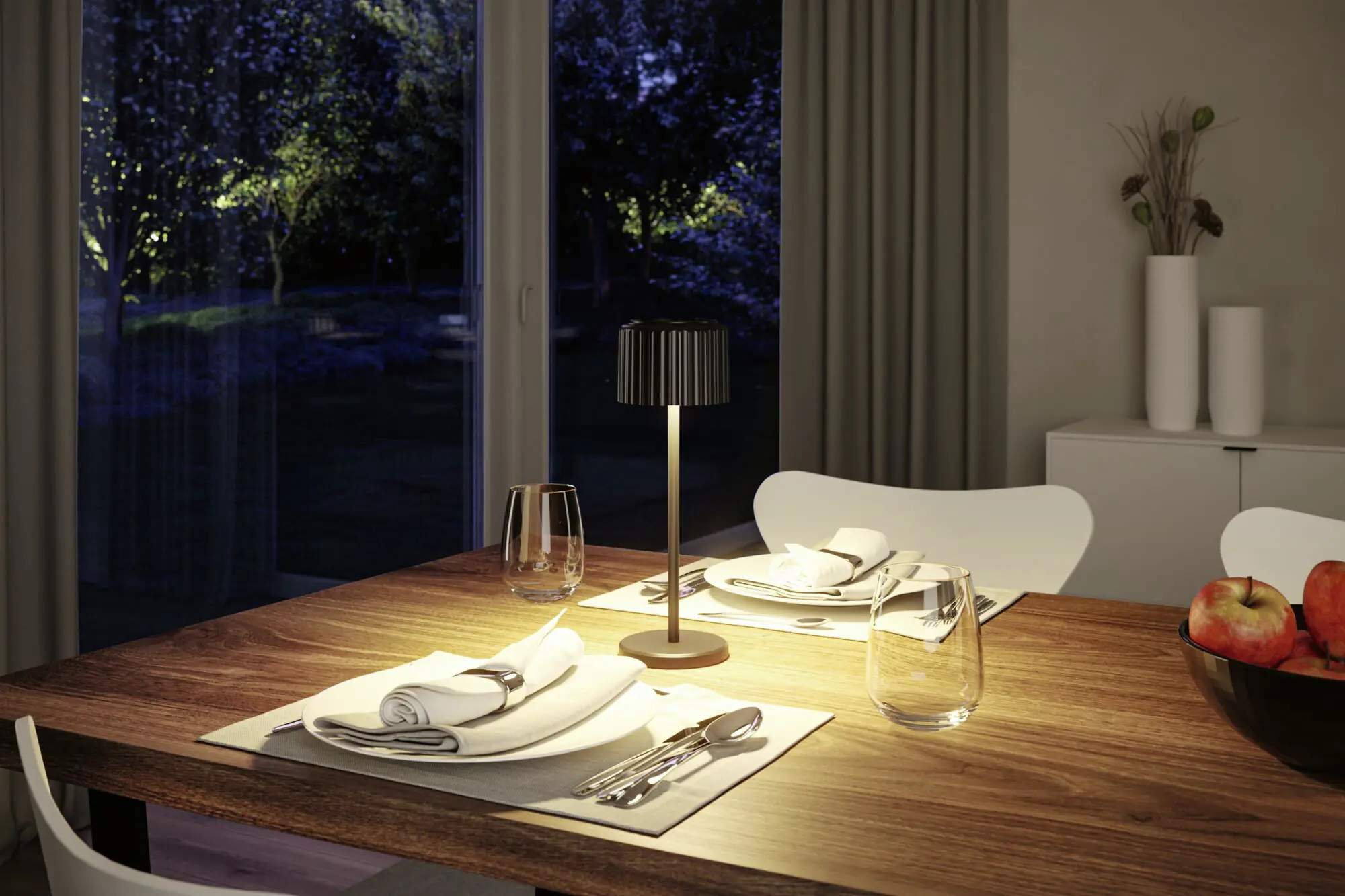 Paulmann Solar-Akku-Tischleuchte Else schwarz 30,5 cm warmweiß 