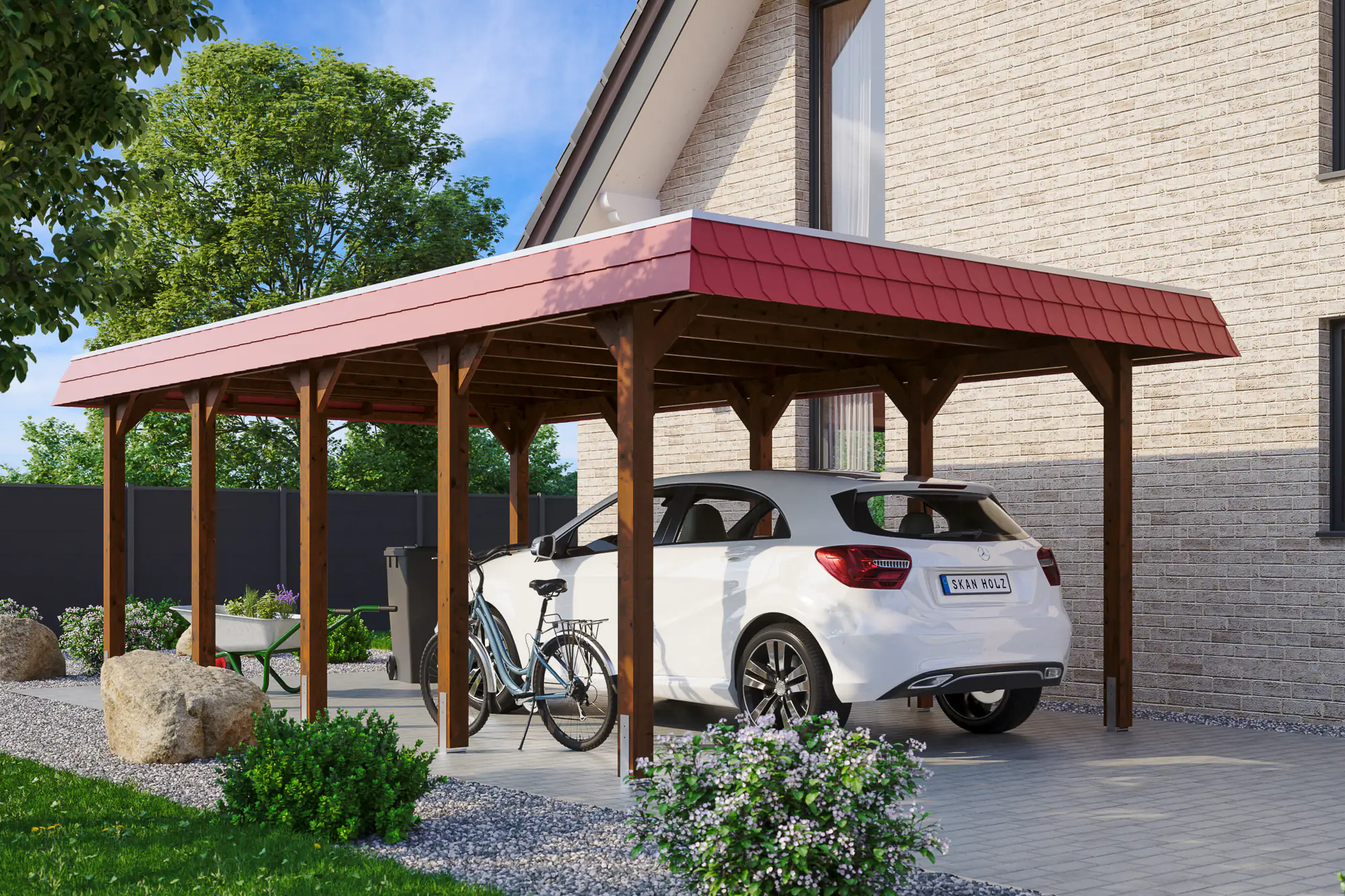 SKAN HOLZ Carport Spreewald 396 x 741 cm mit EPDM-Dach