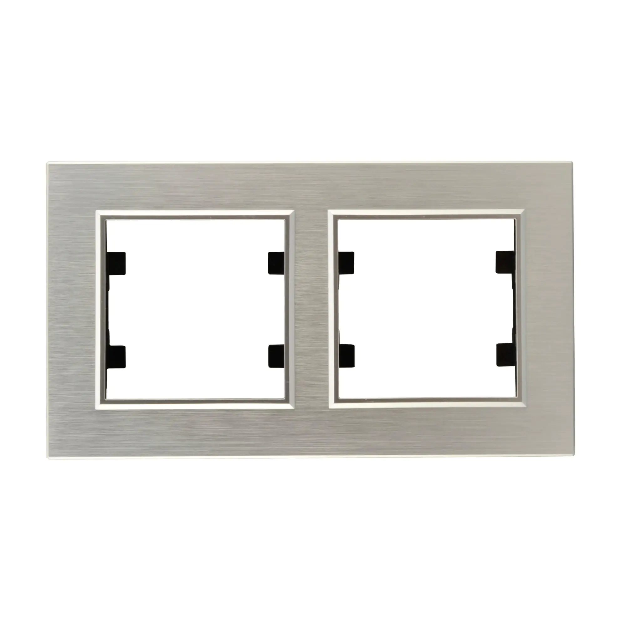 Unitec Abdeckrahmen 2-fach LUMIA, Metall silber Unitec Abdeckrahmen 2-fach LUMIA, Metall silber