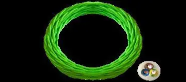 Textilkabel verseilt 3 x 0,75 - 1 Meter, neongrün