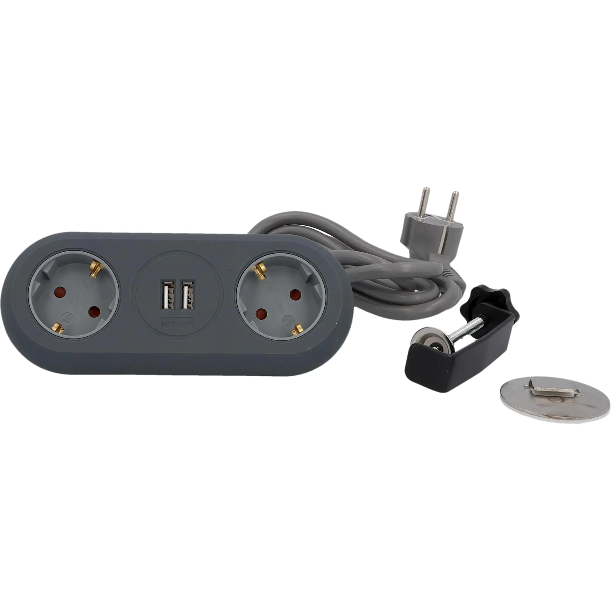 Unitec Steckdosenleiste 2-fach 1,4m 2x USB Anschlüssen, schwarz Unitec Steckdosenleiste 2-fach 1,4m 2x USB Anschlüssen, schwarz