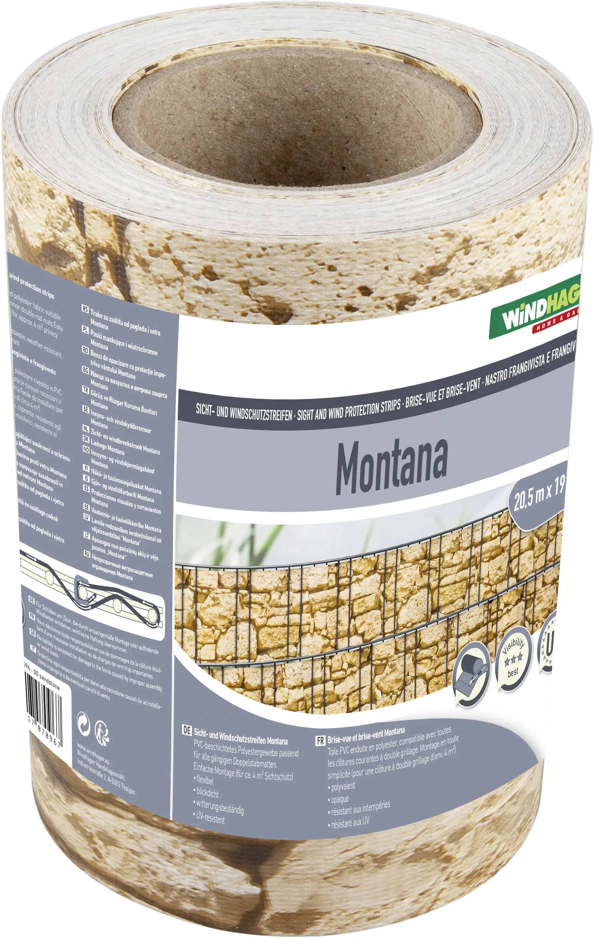 9003117070967 Windhager Sichschutzstreifen Montana 20,5 m, sandstein