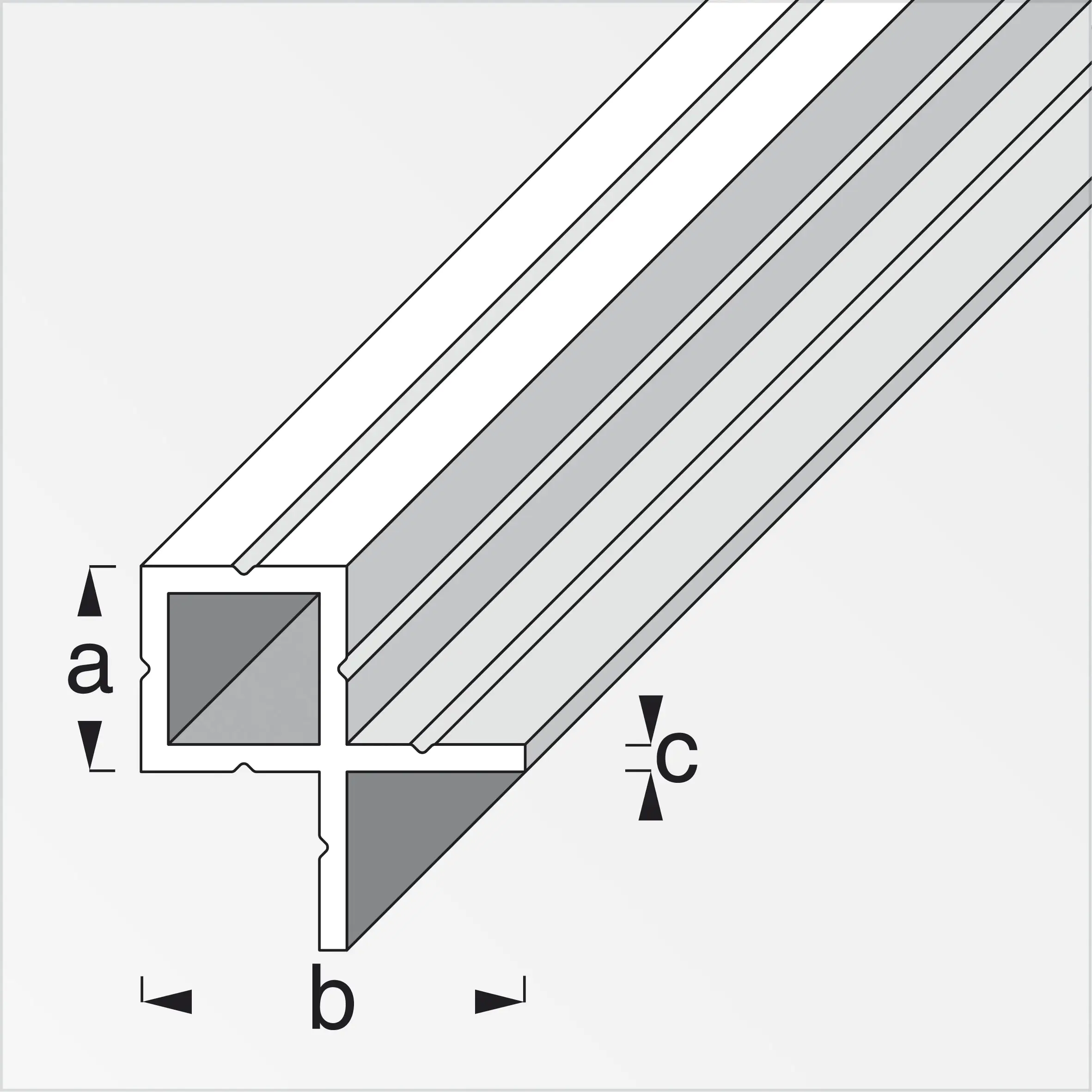 alfer Quadratrohr 1 m, 14 x 7.5 mm - silber