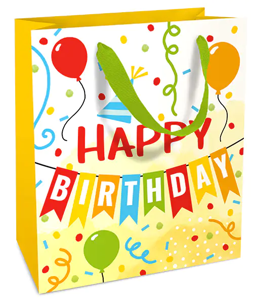 Braun & Company Geschenktragetasche Bunter Geburtstag 18 x 21 x 8 cm