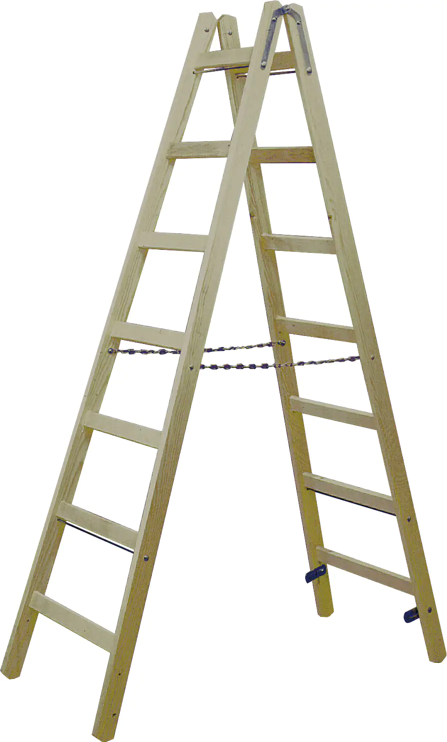 Stabilo Sprossen-Doppelleiter Holz 2 x 7 Sprossen