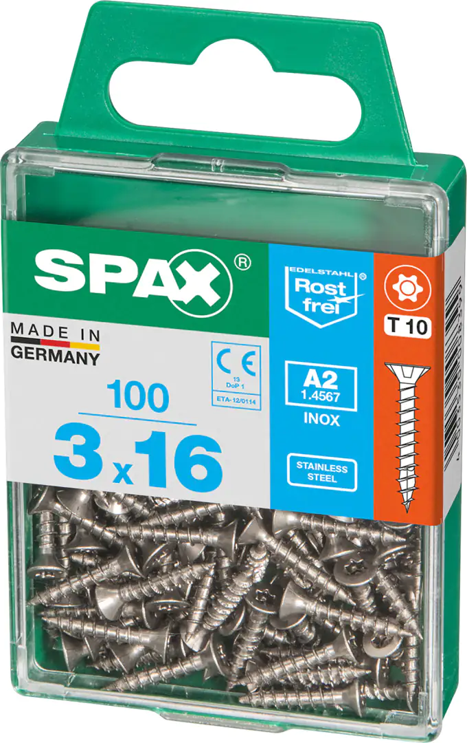 Spax Universalschrauben 3.0 x 16 mm TX 10 Senkkopf - 100 Stk.