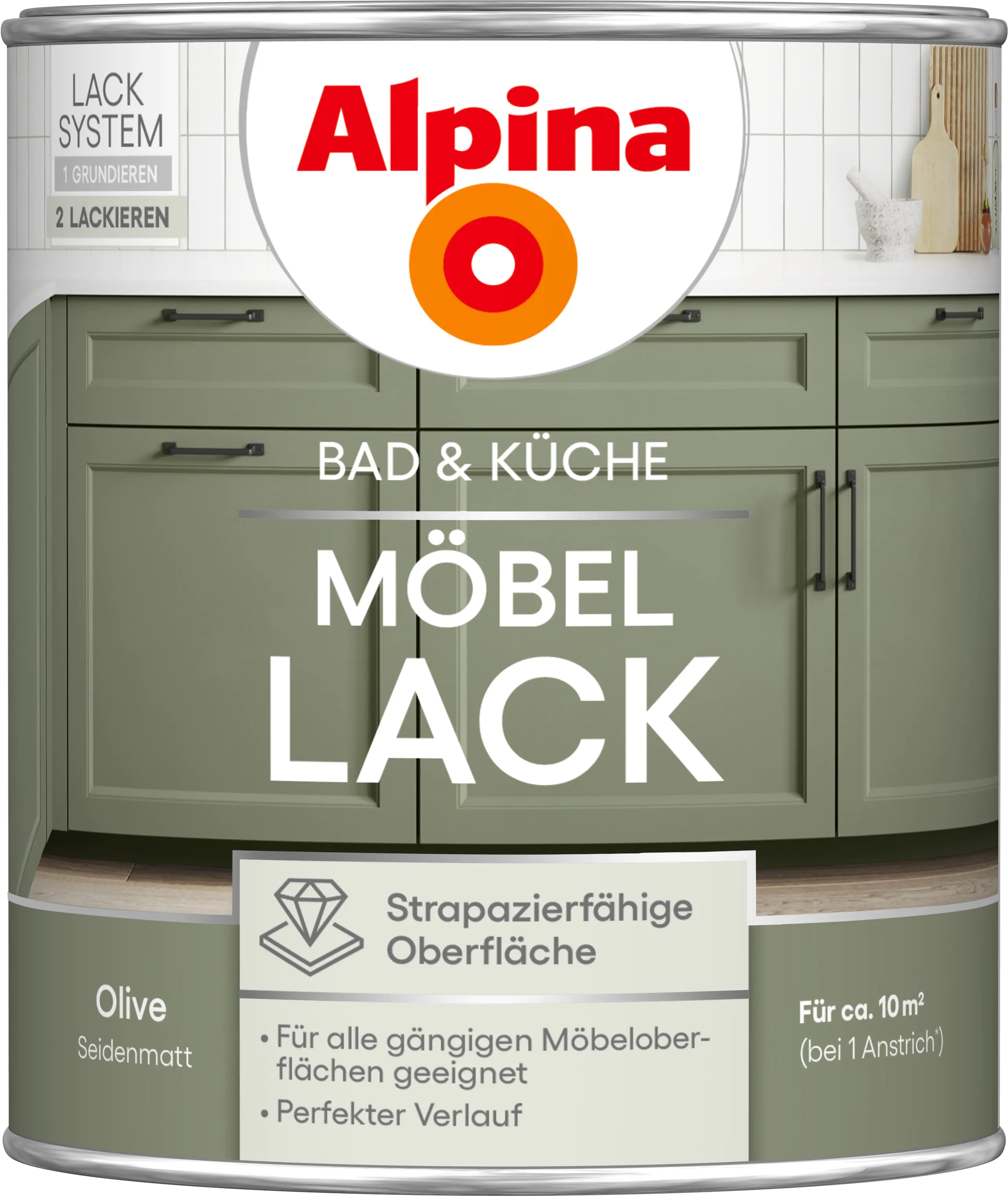 Alpina Möbellack für Küche & Badezimmer Olive 750 ml
