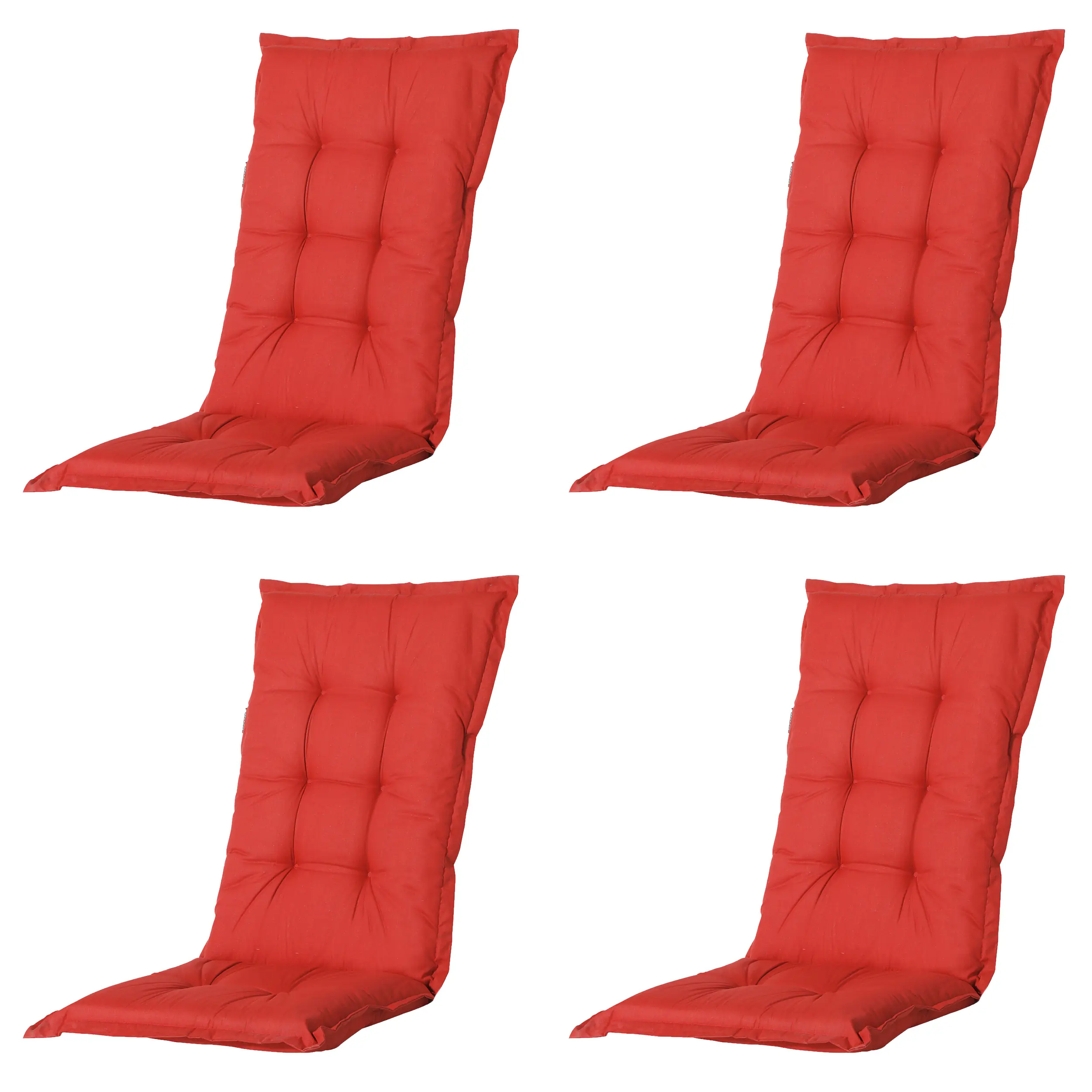 Progarden Gartenstuhl-Set Tampa + Faro mit Auflagen weiß/rot 8-tlg.