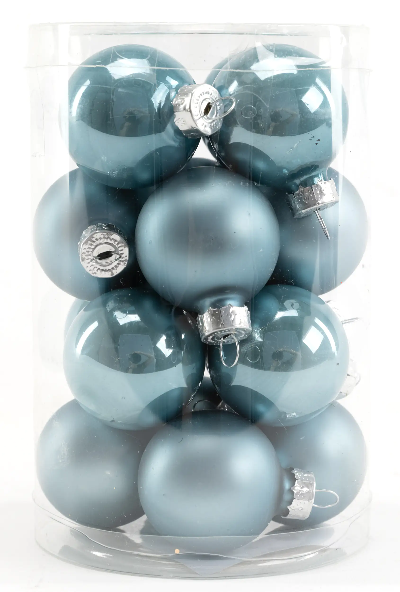 4333692538220 TrendLine Mini-Christbaumkugeln aus Glas Ø 3,5 cm dämmerungsblau 16 Stück