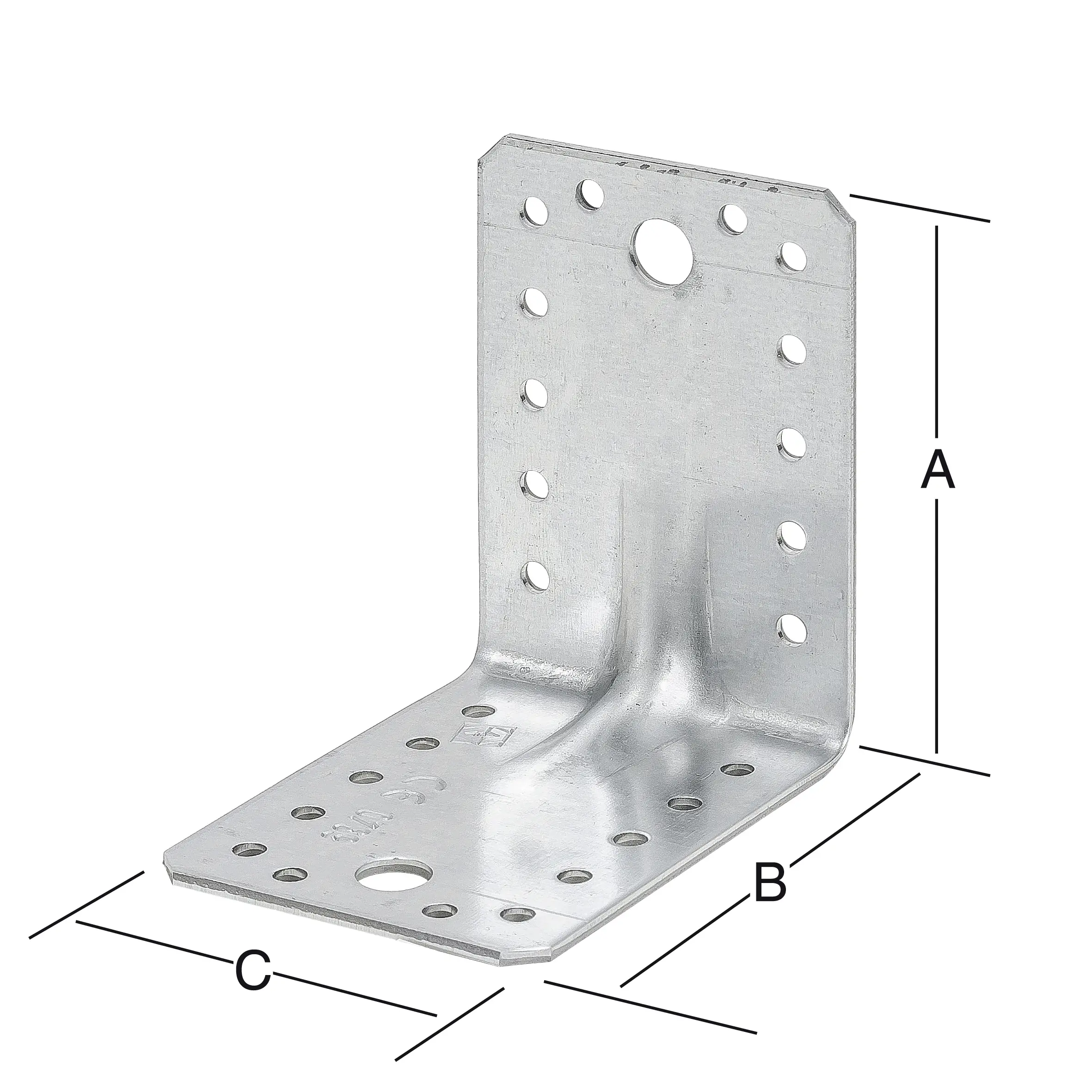 Vormann Schwerlast-Winkelverbinder sendzimir verzinkt 90 x 90 x 65 mm