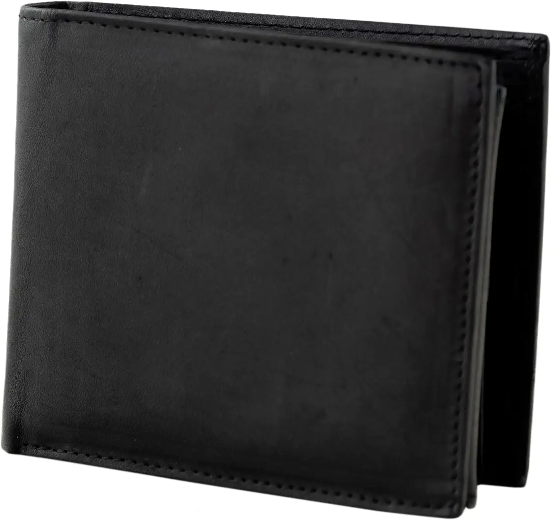 Geldbörse Leder schwarz 23 x 2,5 x 9,5 cm