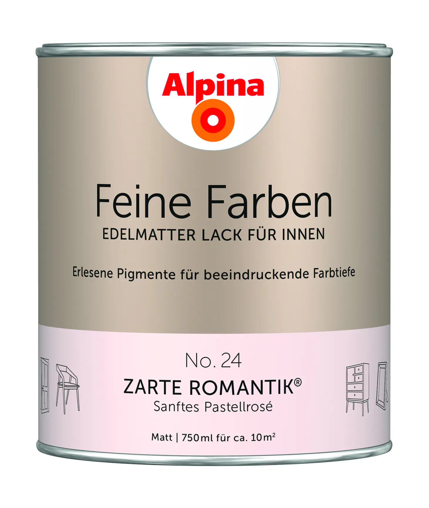 Alpina Feine Farben Lack No. 24 Zarte Romantik - pastellrosé 750 ml