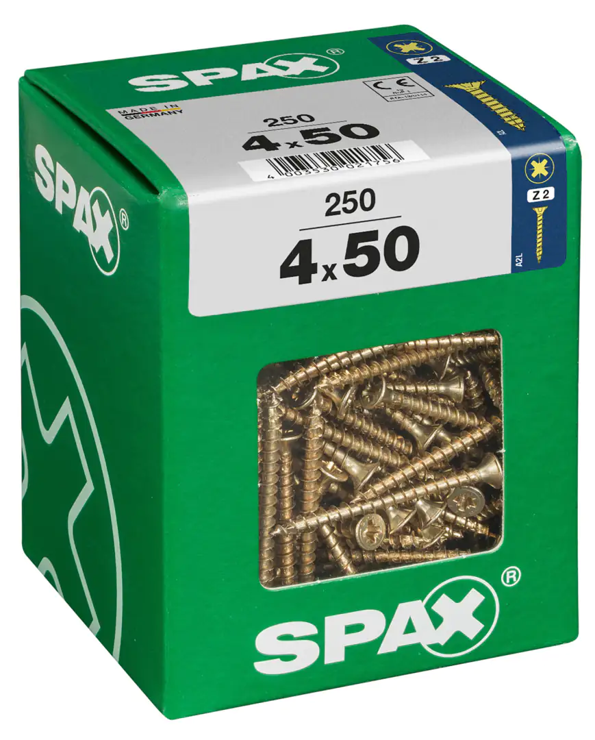 Spax Universalschrauben 4.0 x 50 mm PZ 2 - 250 Stk.