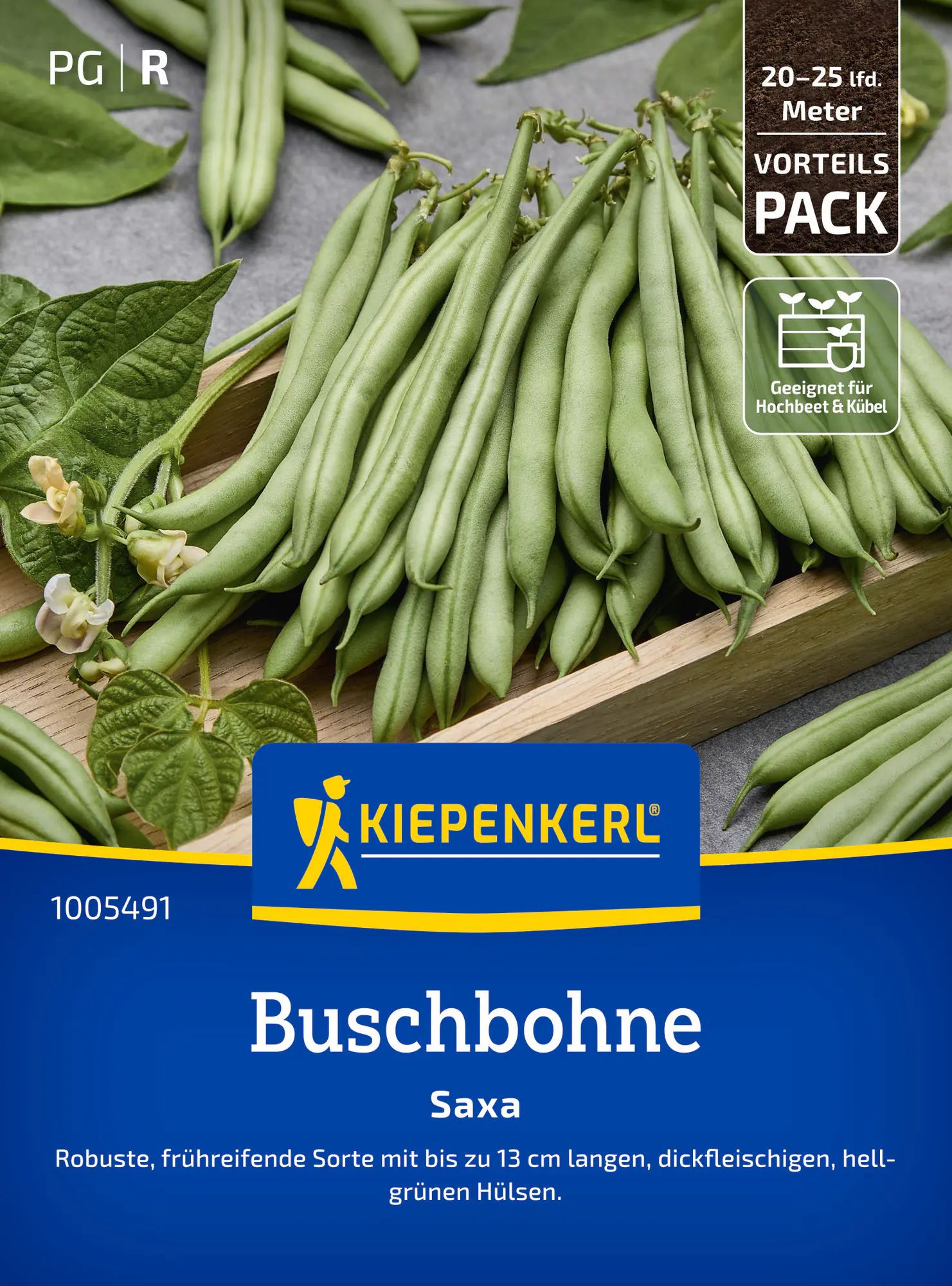Kiepenkerl Saatgut Buschbohnen Saxa Vorteilspackung für ca. 8 – 12,5 m²