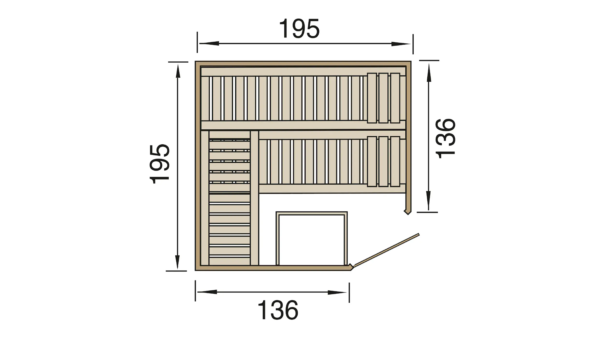Weka Massivholz-Eck-Sauna Kemi Eck 2 mit Glastür