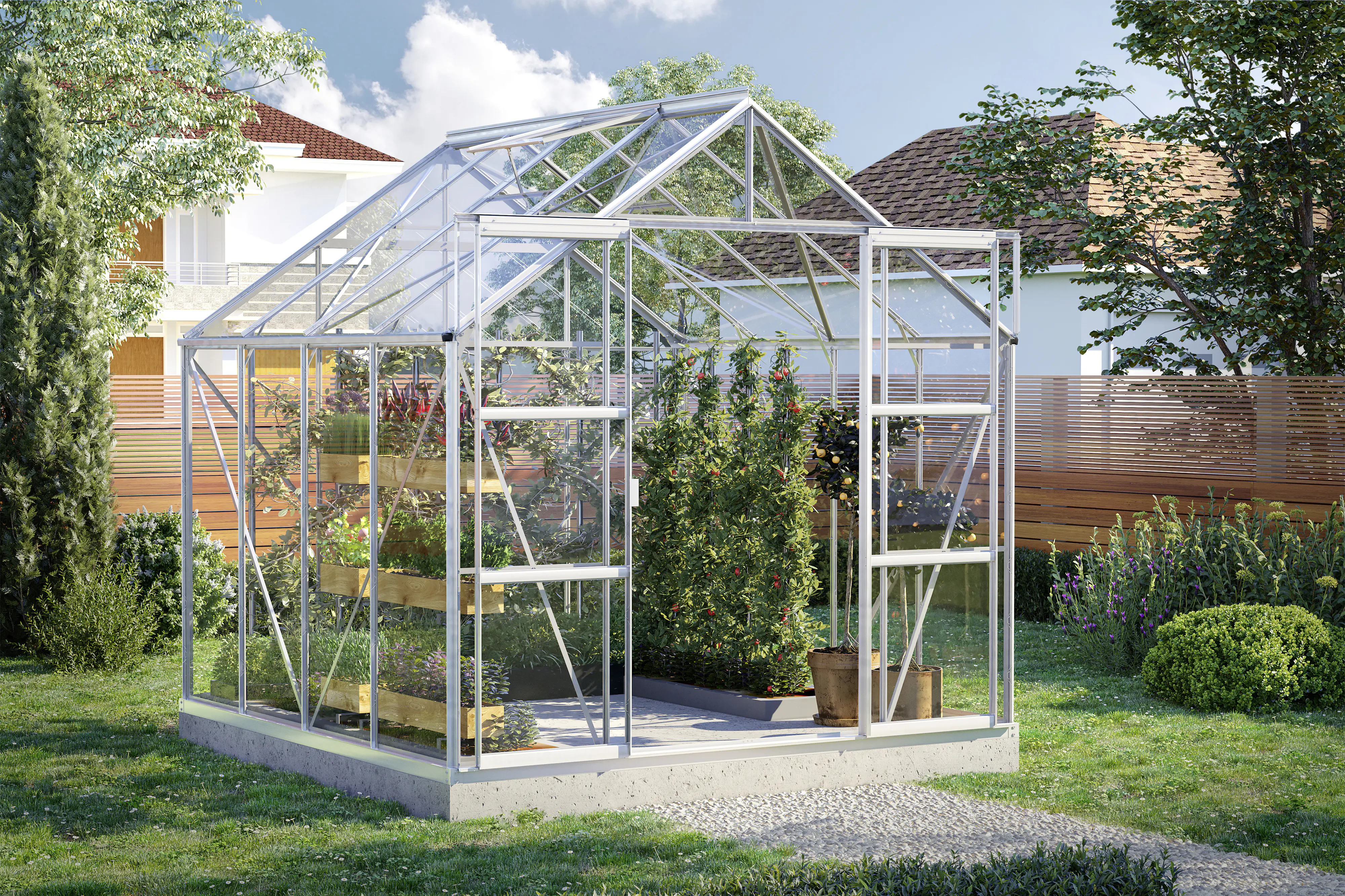 Vitavia Gewächshaus Uranus 6700 254 x 254 cm 3 mm Sicherheitsglas