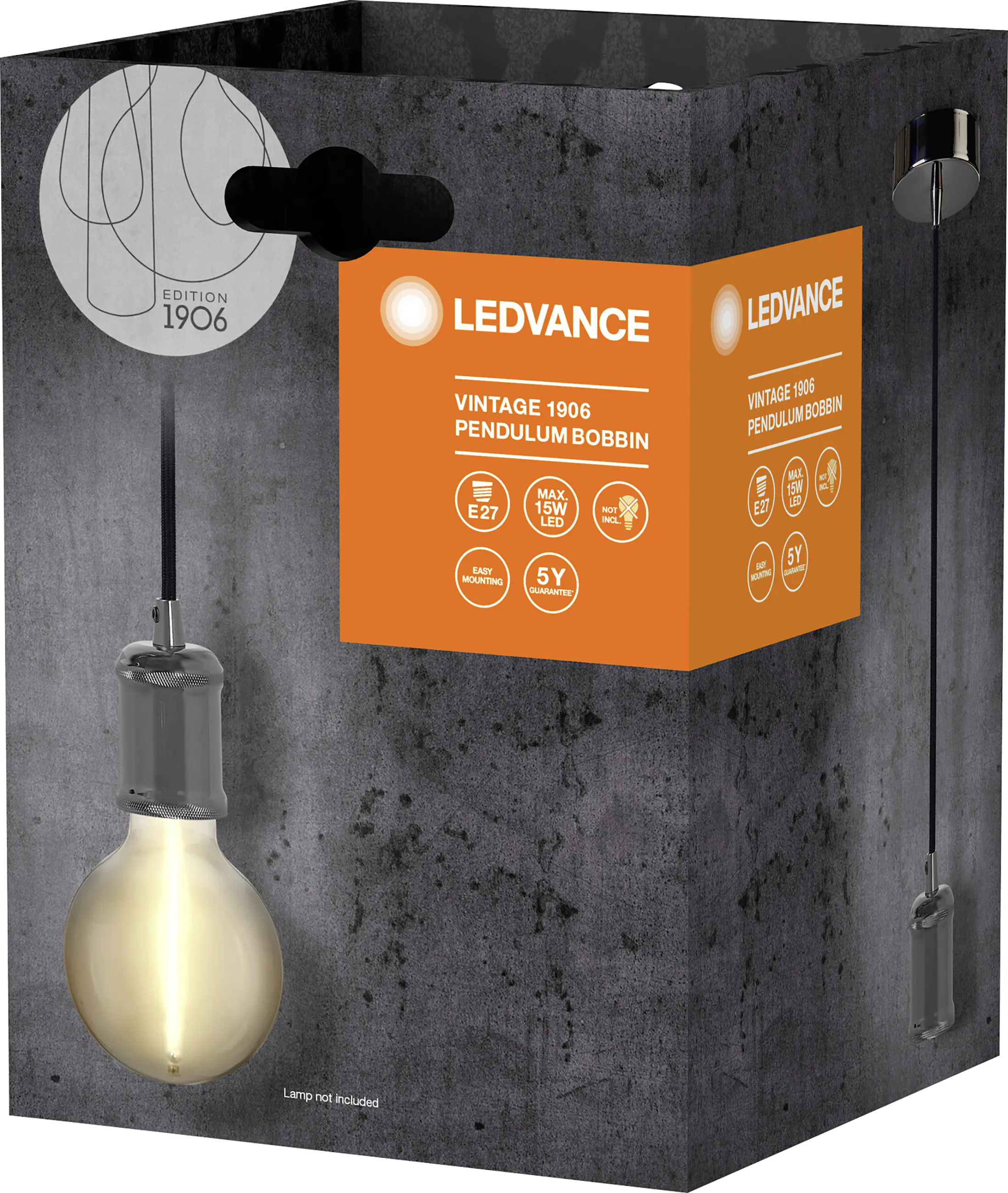 Ledvance Pendelleuchte dunkelgrau Pendulum E27 162,5 cm