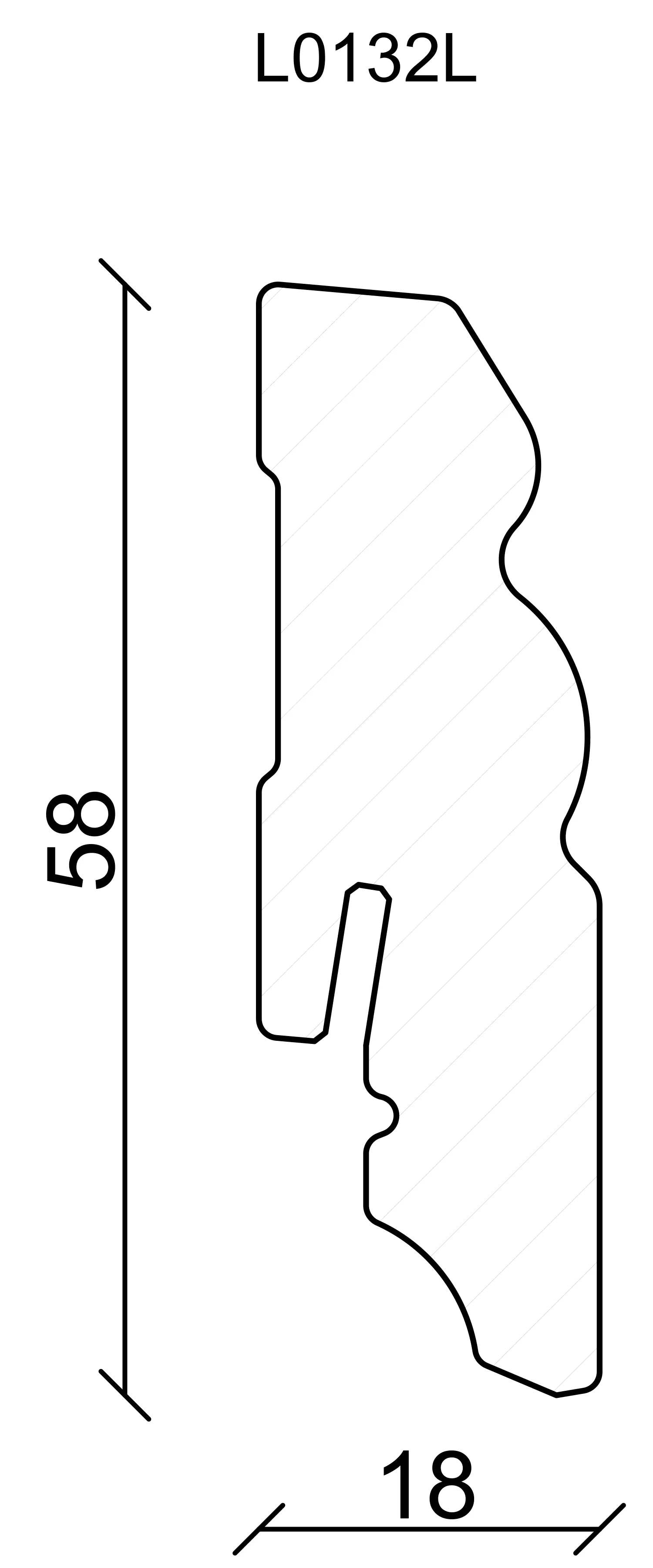 FN Neuhofer Sockelleiste profiliert 240 cm 58 x 18 mm Fichte oder Kiefer