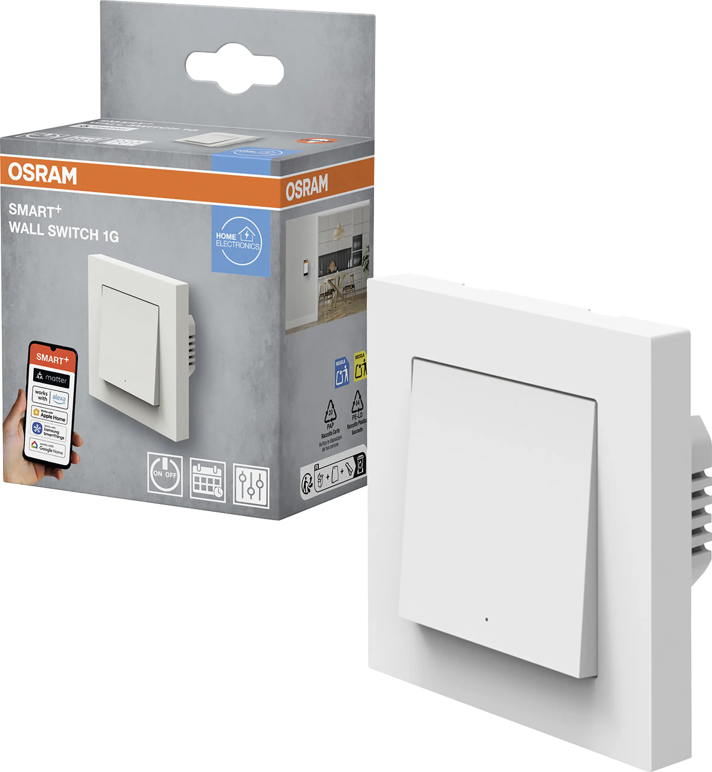 Osram Wandschalter Smart+ WiFi MATTER WALL SWITCH 1G weiß