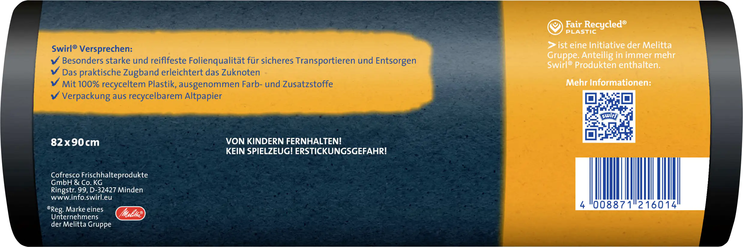 Swirl® Schwerlast-Säcke Profi mit Zugband 120 L Reißfest & Dicht