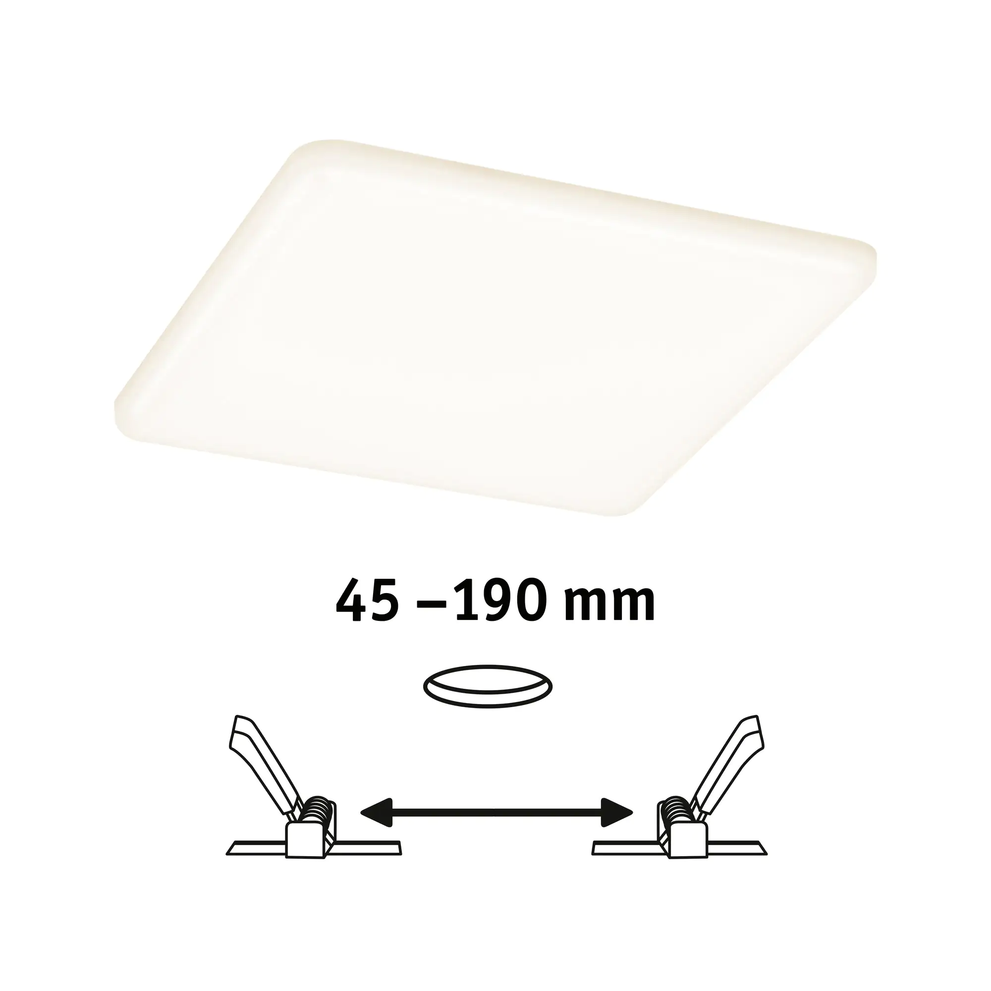 Paulmann Einbauleuchte LED Veluna Varifit eckig 18,5 cm 17 W satin