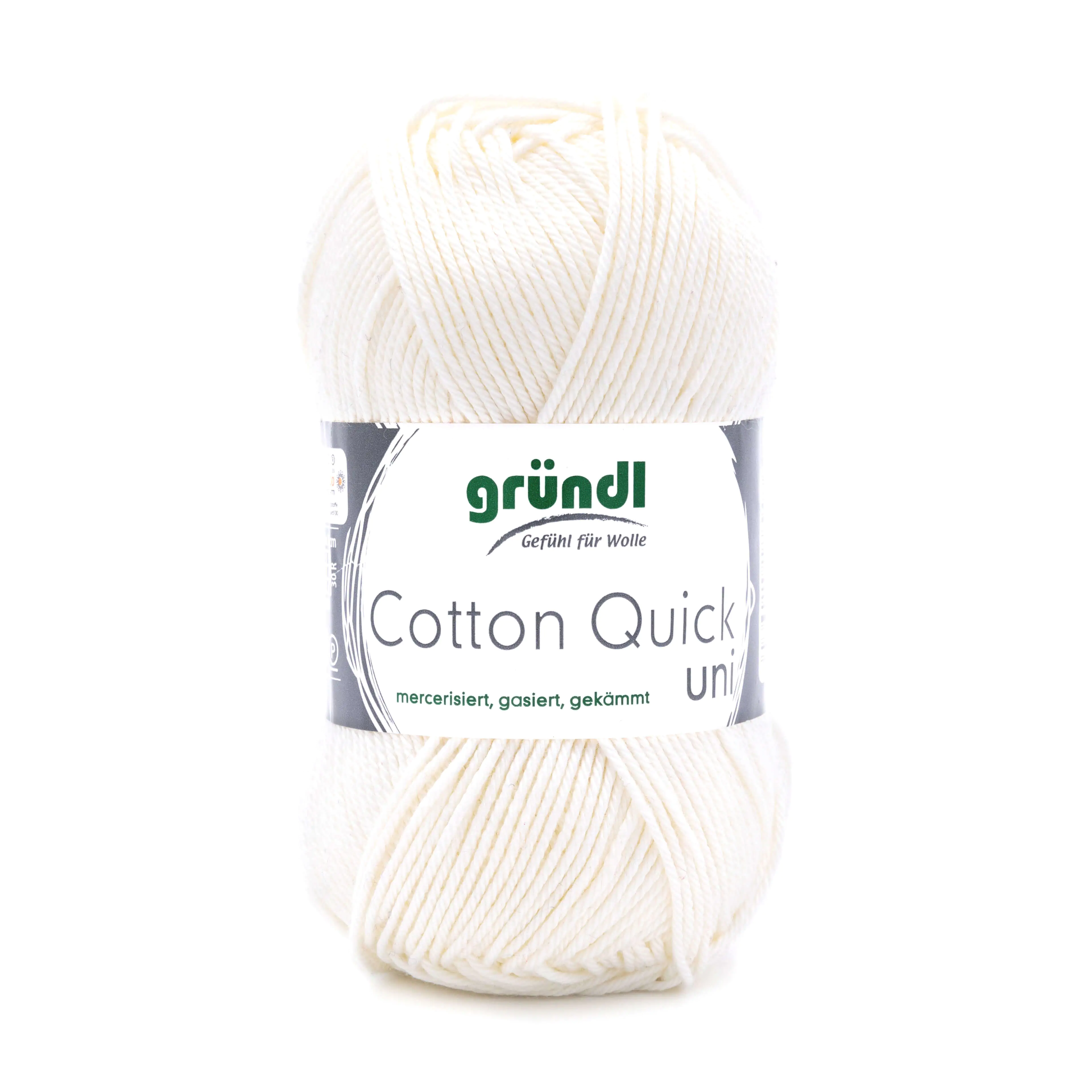 Gründl Wolle Cotton Quick 50 g uni wollweiß