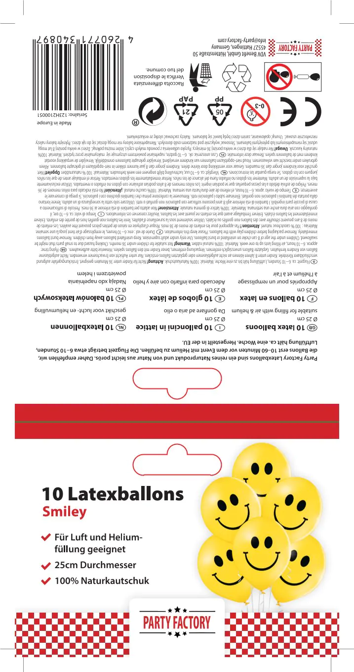 Luftballons Smileys bunt Latex 10 Stück Luftballons Smileys bunt Latex 10 Stück