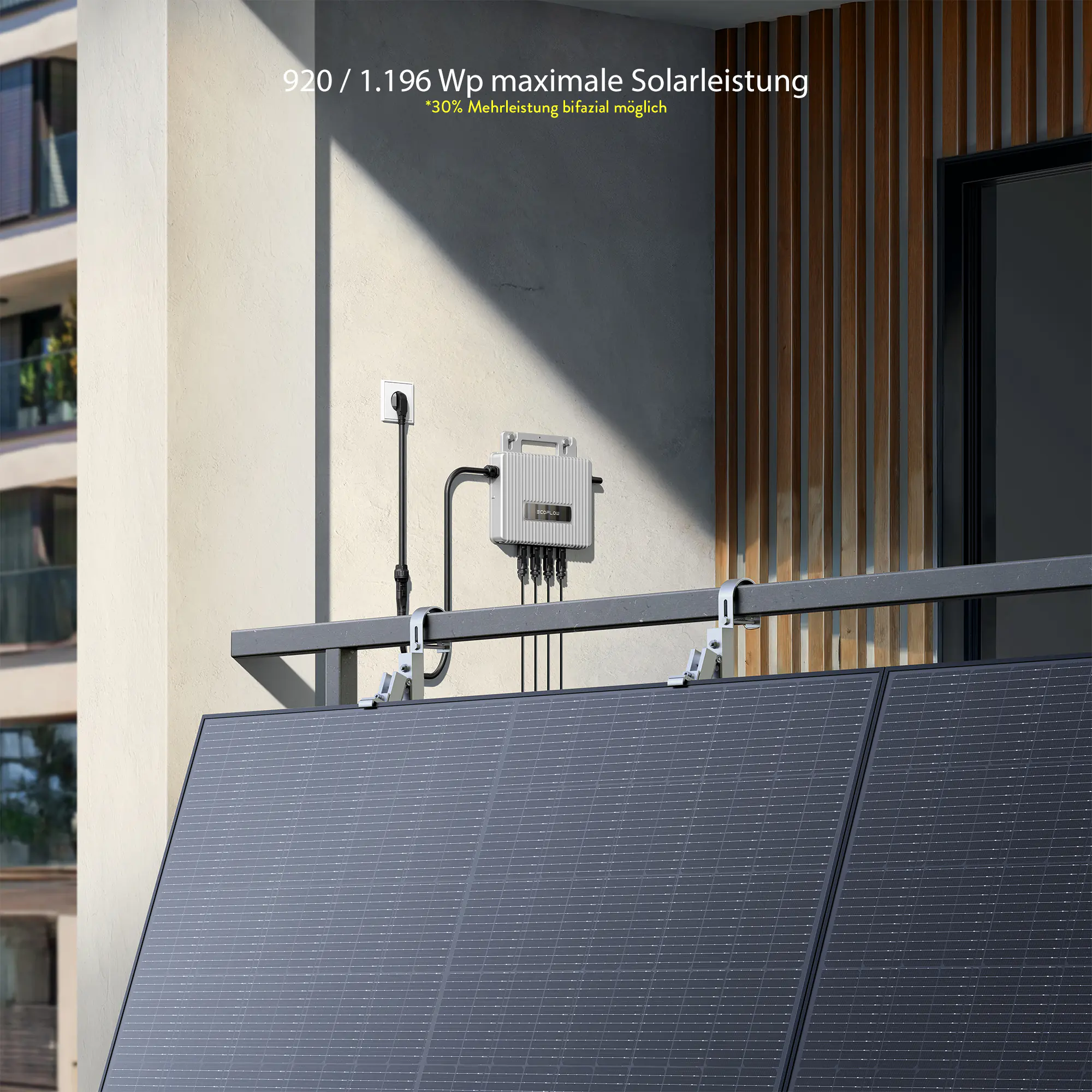 Vale Balkonkraftwerk 920 Wp mit EcoFlow Wechselrichter EF8N-O 