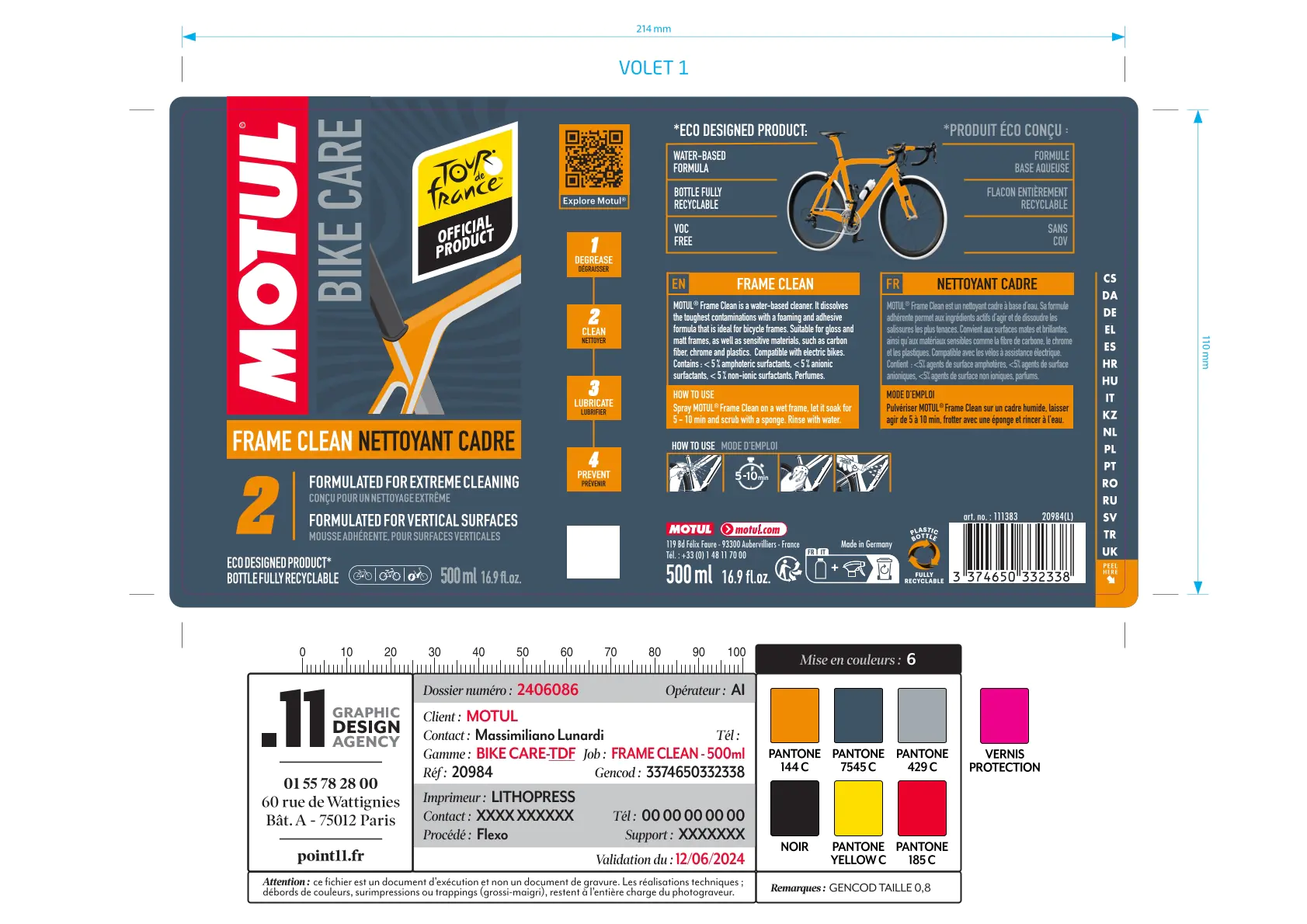 MOTUL Frame Clean Road Fahrradreiniger für Fahrradrahmen 500ml