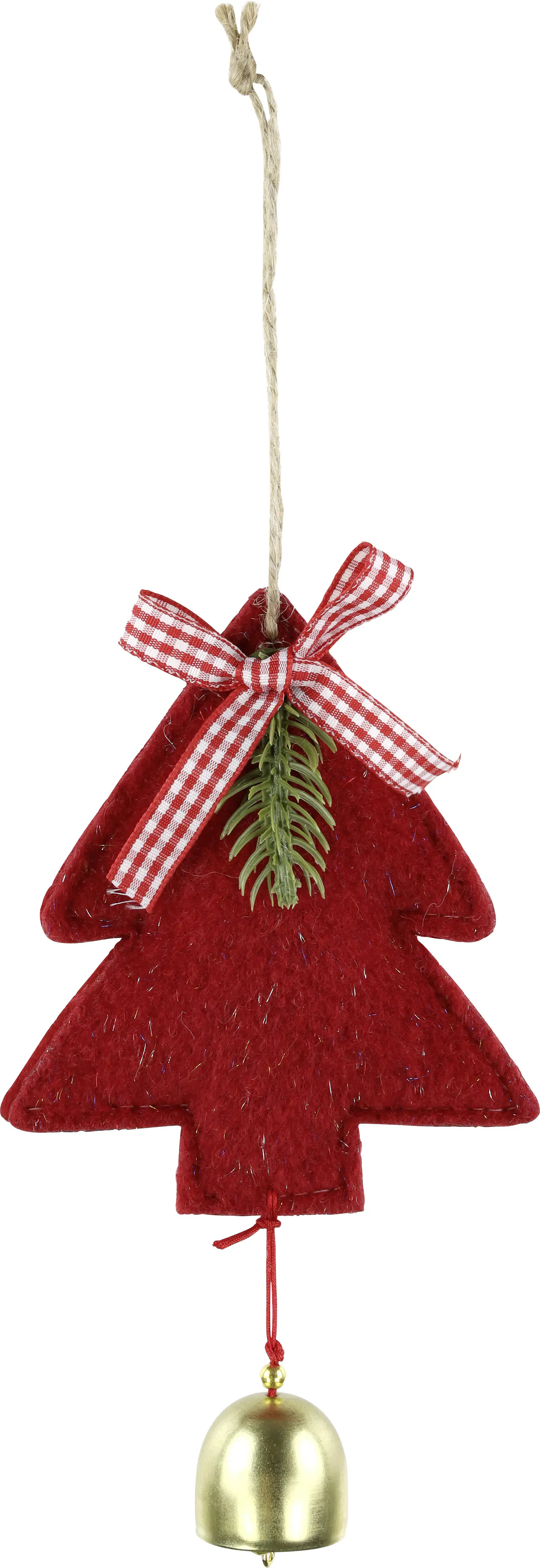 Weihnachtsanhänger Tanne aus Filz 17 x 10 cm rot
