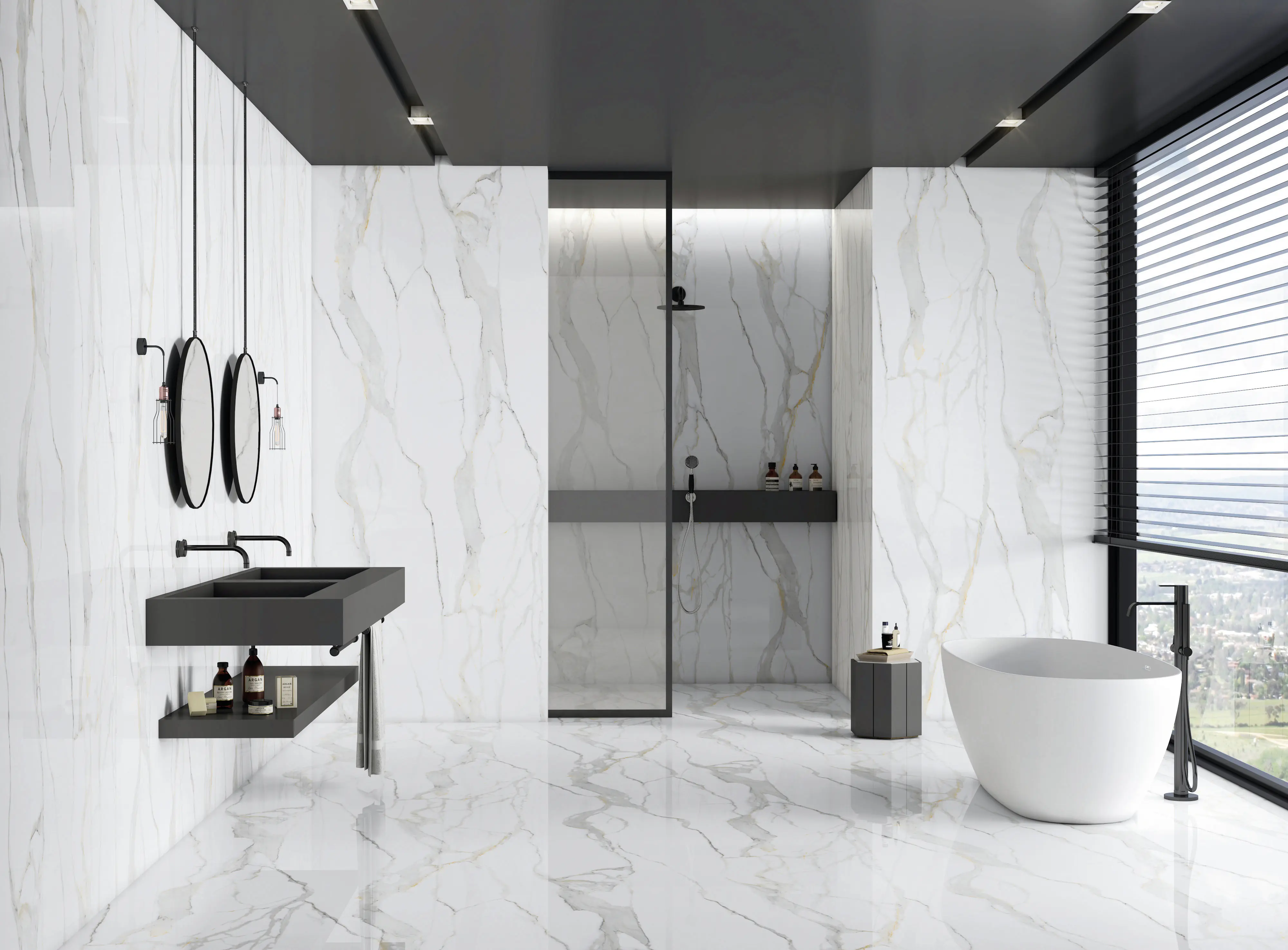 Bodenfliese Feinsteinzeug Continua Calacatta 60 x 120 cm gold