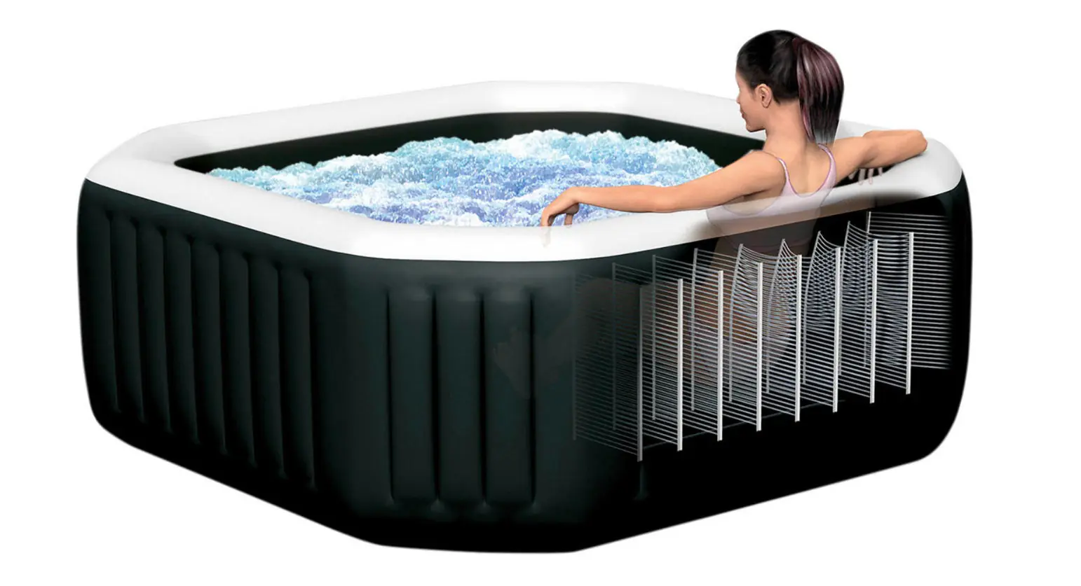 Intex Whirlpool Outdoor für 4 Personen PureSpa Jet & Bubble Deluxe Octagon Ø 201 x 71 cm
