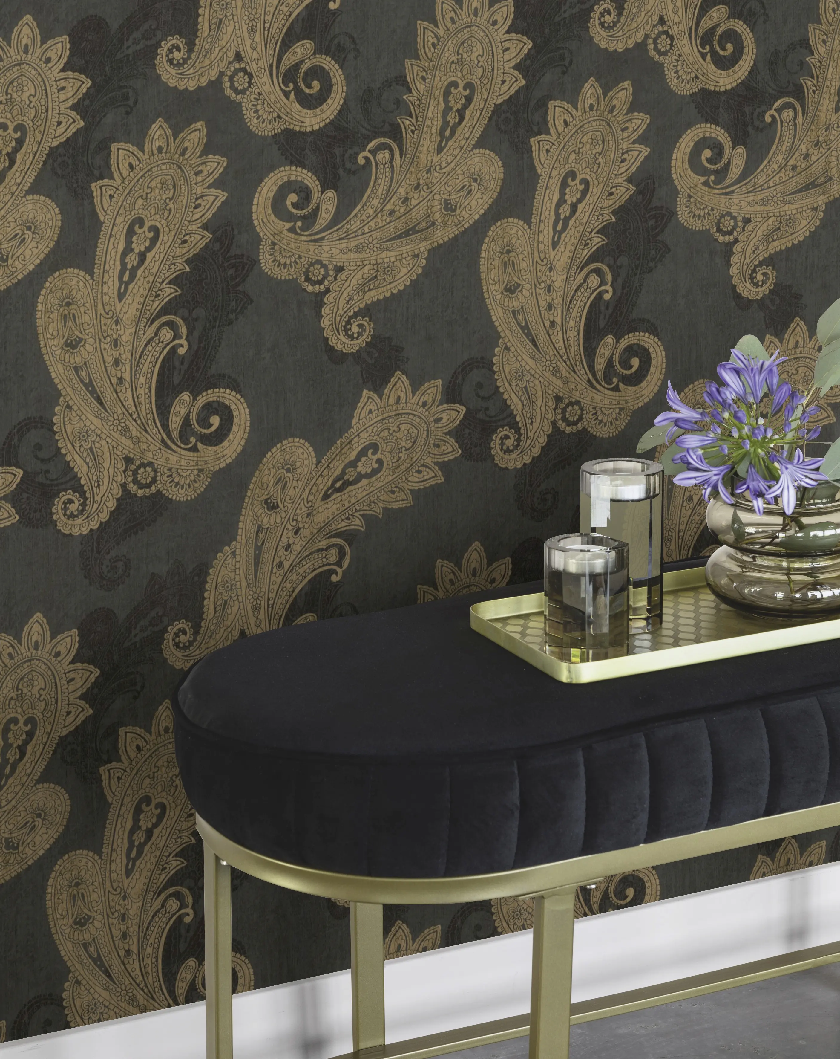 Rasch Vliestapete 746464 Schwarz-Mattschwarz Muster & Motive 10,05 m x 0,53 m