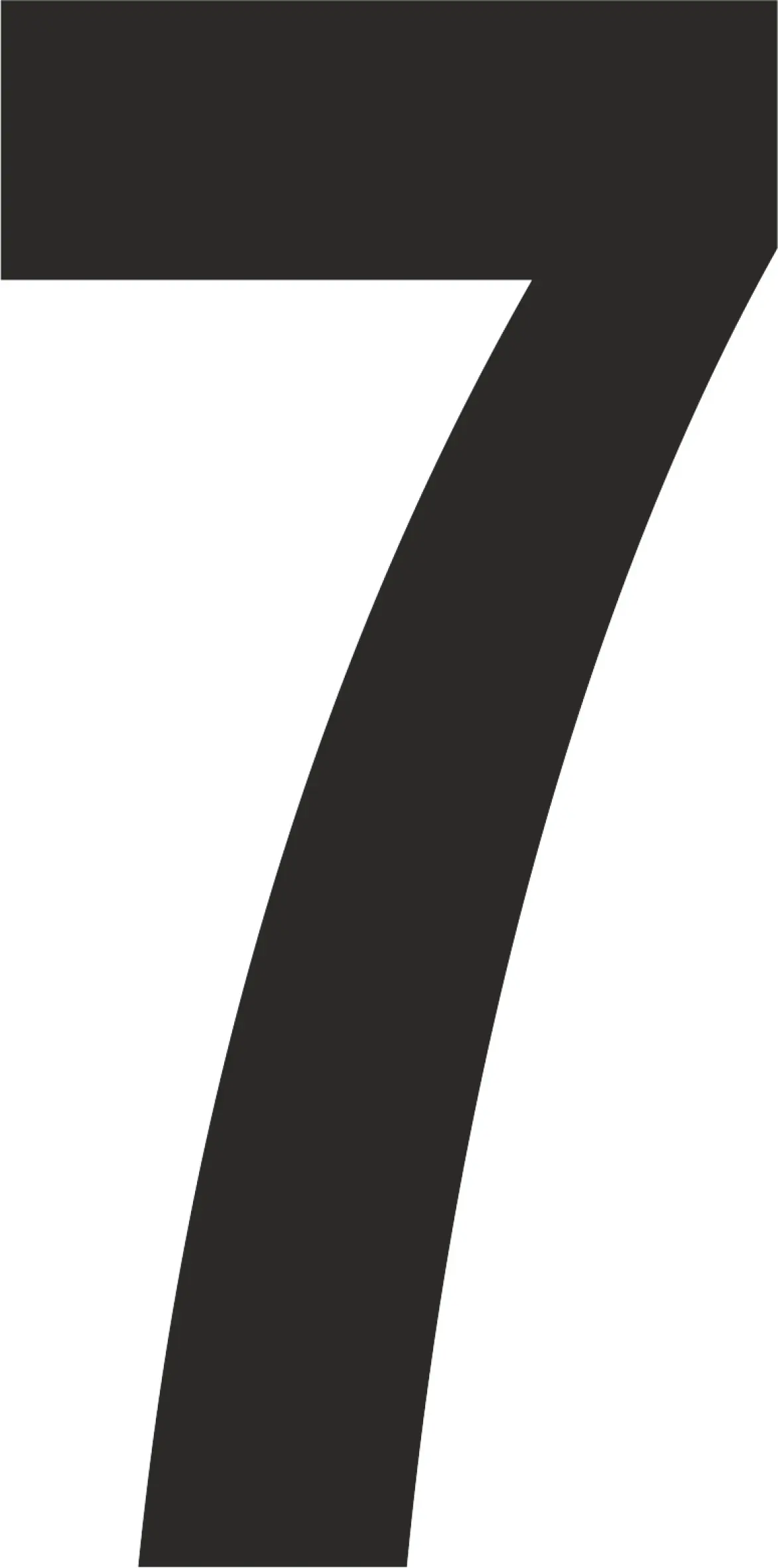 Conmetall Aufkleber Zahl 7 PVC 10 cm schwarz