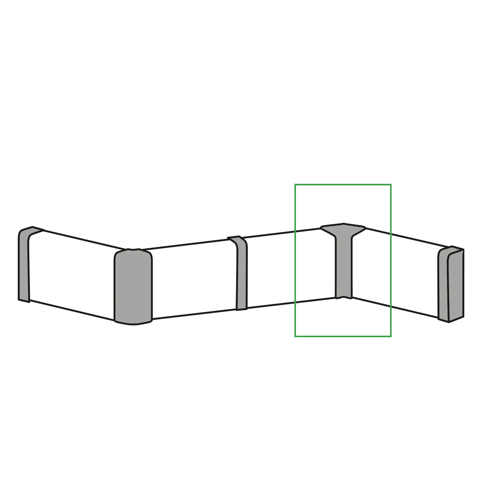 Inneneck für Kunststoffleiste KU.050 ölschiefer