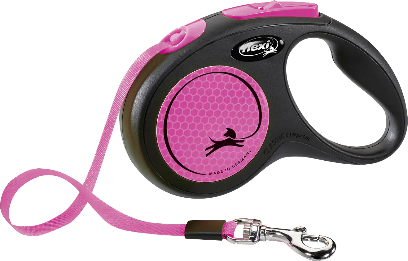 Flexi Hundeleine New Neon neon pink Gurt 5 m Flexi Hundeleine New Neon neon pink Gurt 5 m