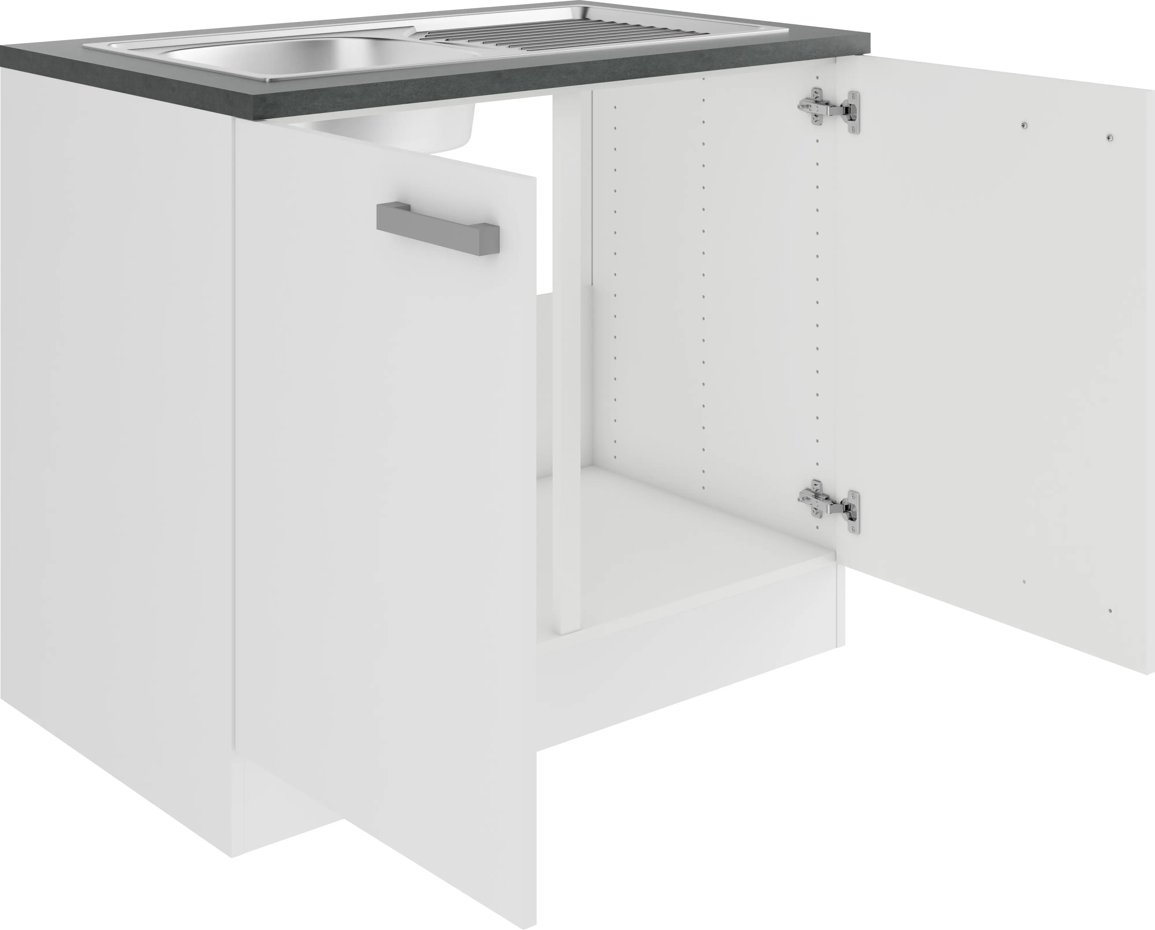 Optifit Spülenunterschrank Oslo 214 weiß 100 cm