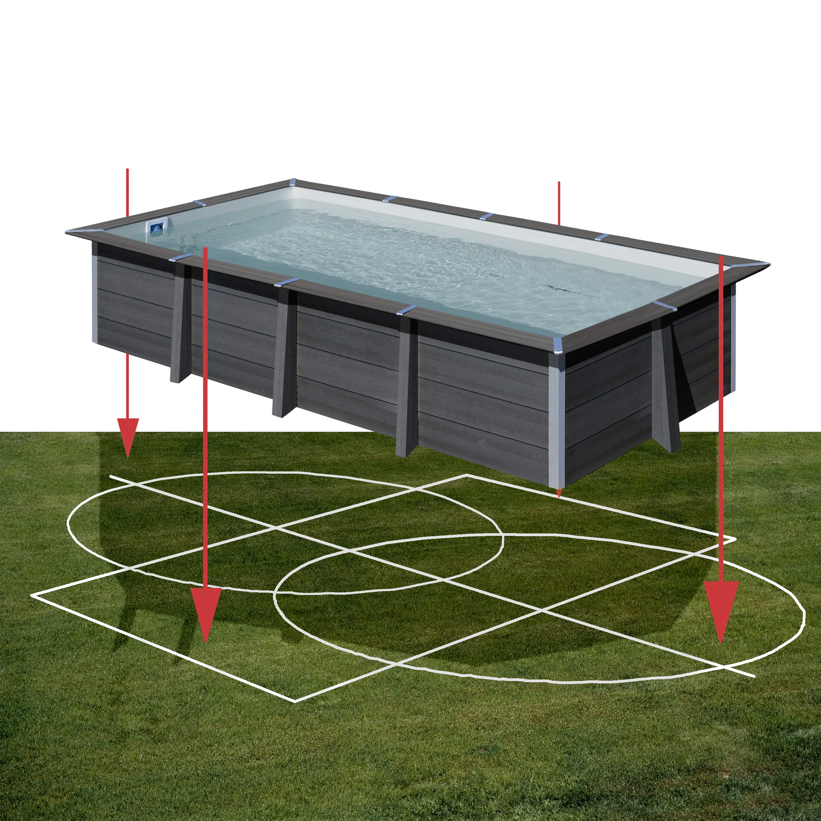 Gre Compositepool Avantgarde rechteckig 606 x 326 x 124 cm grau Gre Compositepool Avantgarde rechteckig 606 x 326 x 124 cm grau