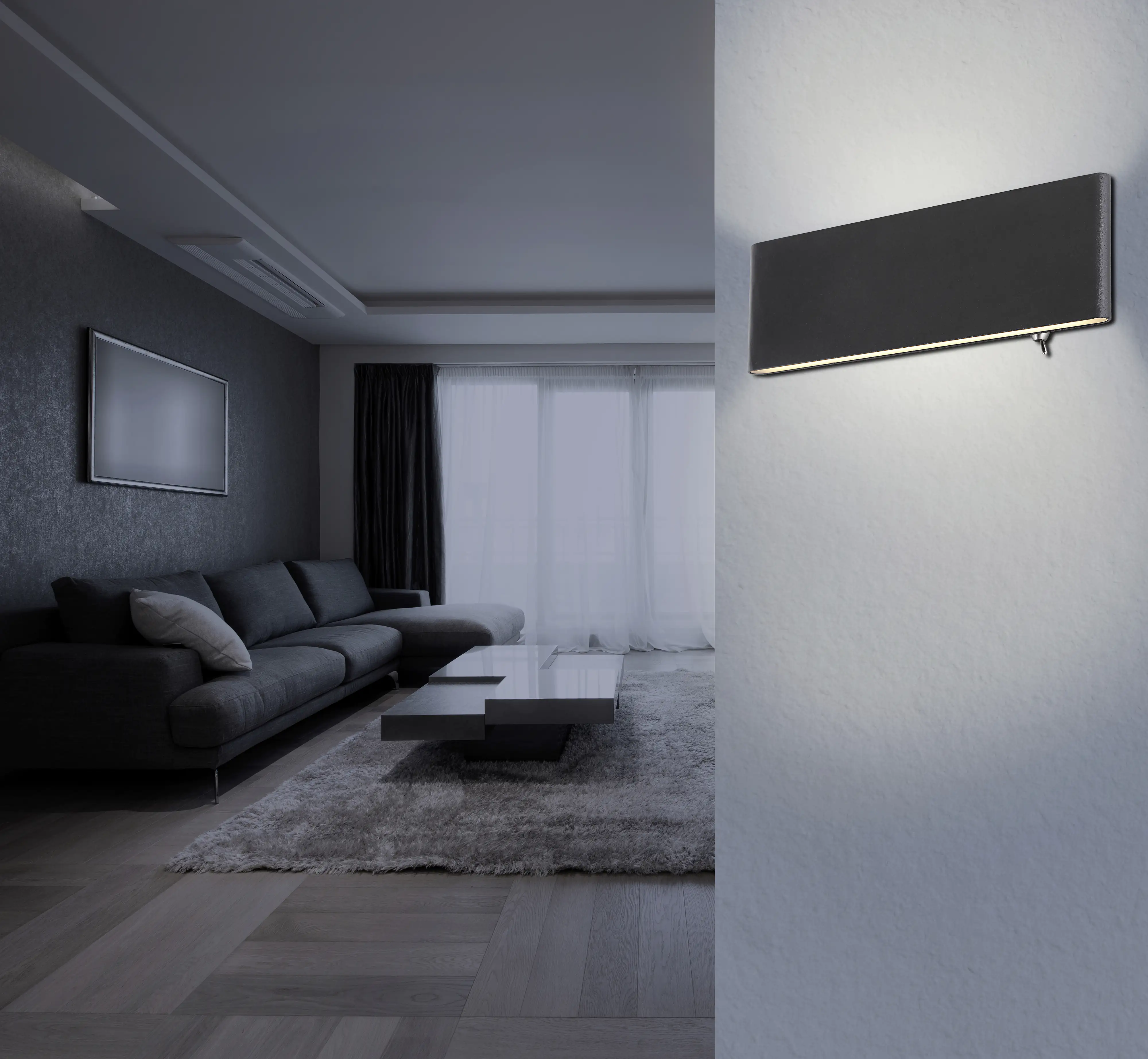 Globo LED Wandleuchte Siegfried schwarz 22,5 x 8 cm Up & Down 8W warmweiß