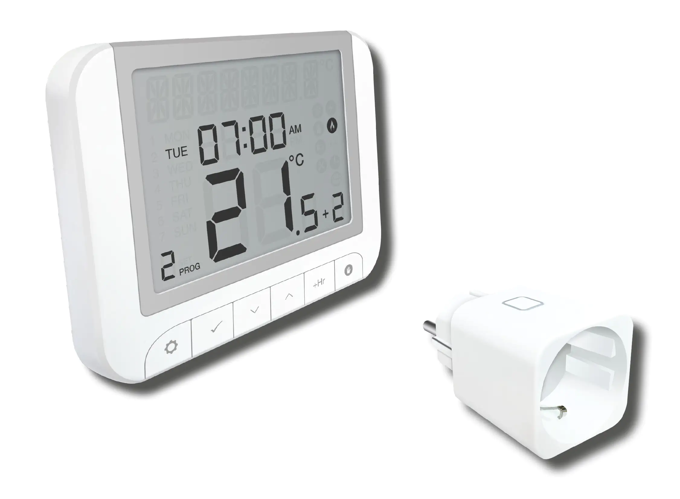 Jollytherm Funk-Raumthermostat PLUS inkl. Steckeradapter, weiß