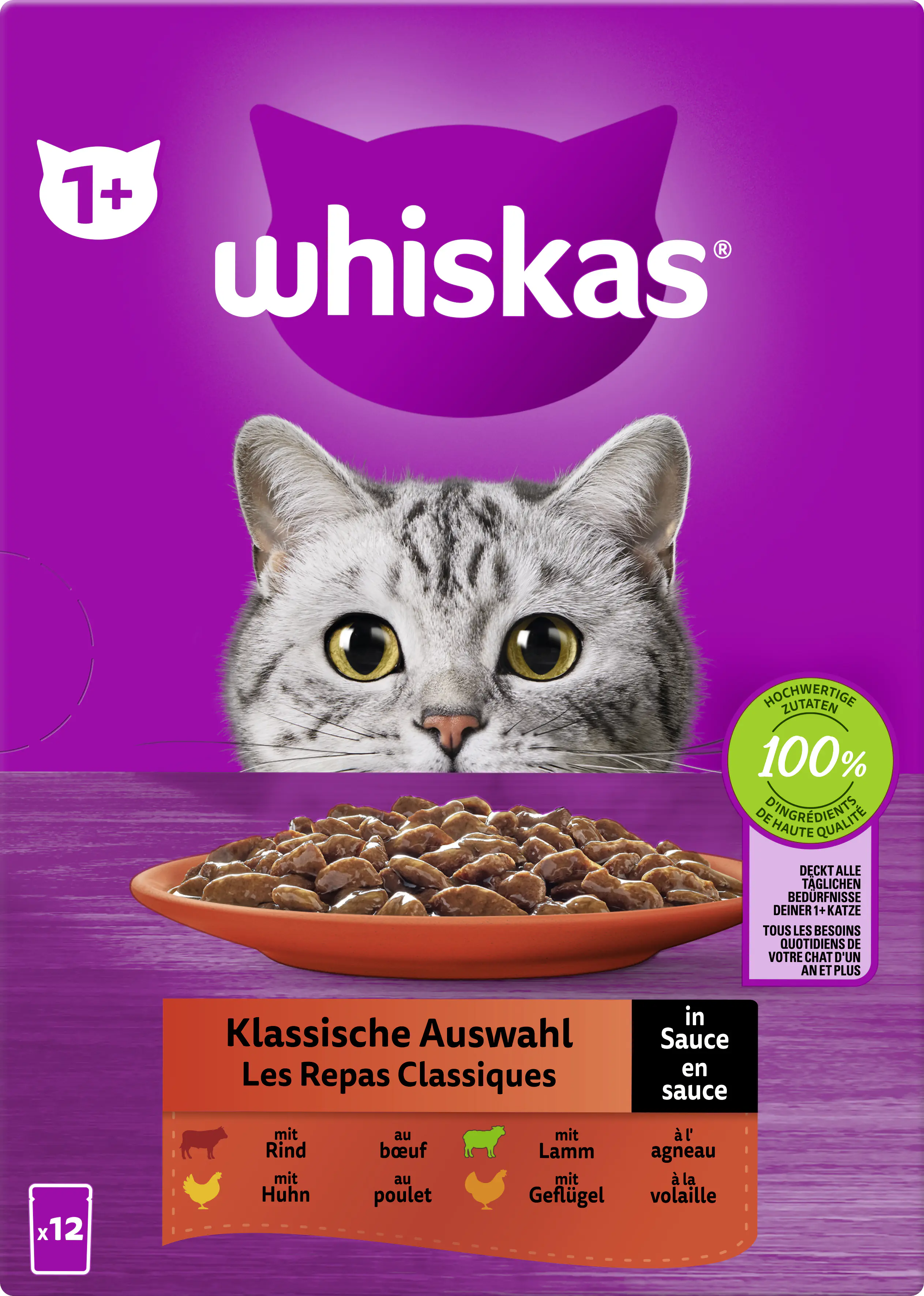 Whiskas Multipack klassische Auswahl in Sauce Katzenfutter 12 x 85 g Whiskas Multipack klassische Auswahl in Sauce Katzenfutter 12 x 85 g