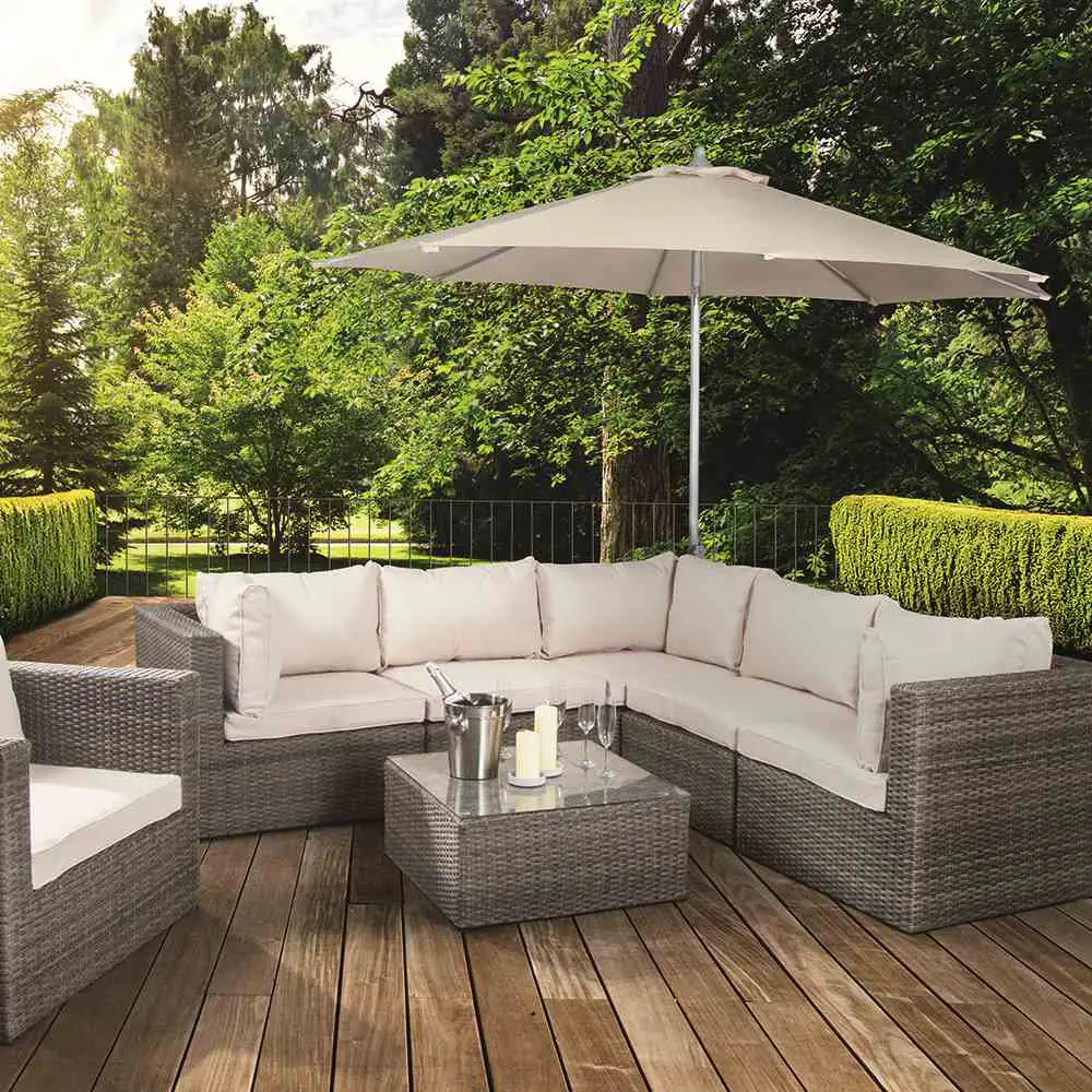 Siena Garden Sonnenschirm Push Pro silber-grau Ø 300 cm Siena Garden Sonnenschirm Push Pro silber-grau Ø 300 cm