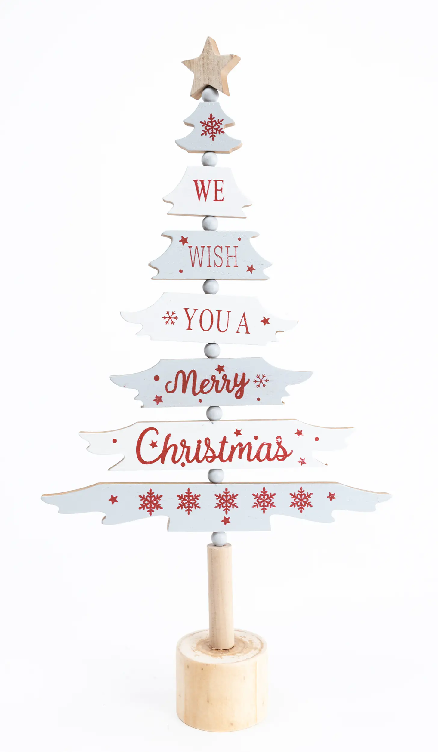 4333692197205_01 TrendLine Weihnachtsaufsteller Holz Weihnachtsbaum 39 x 21 cm weiß