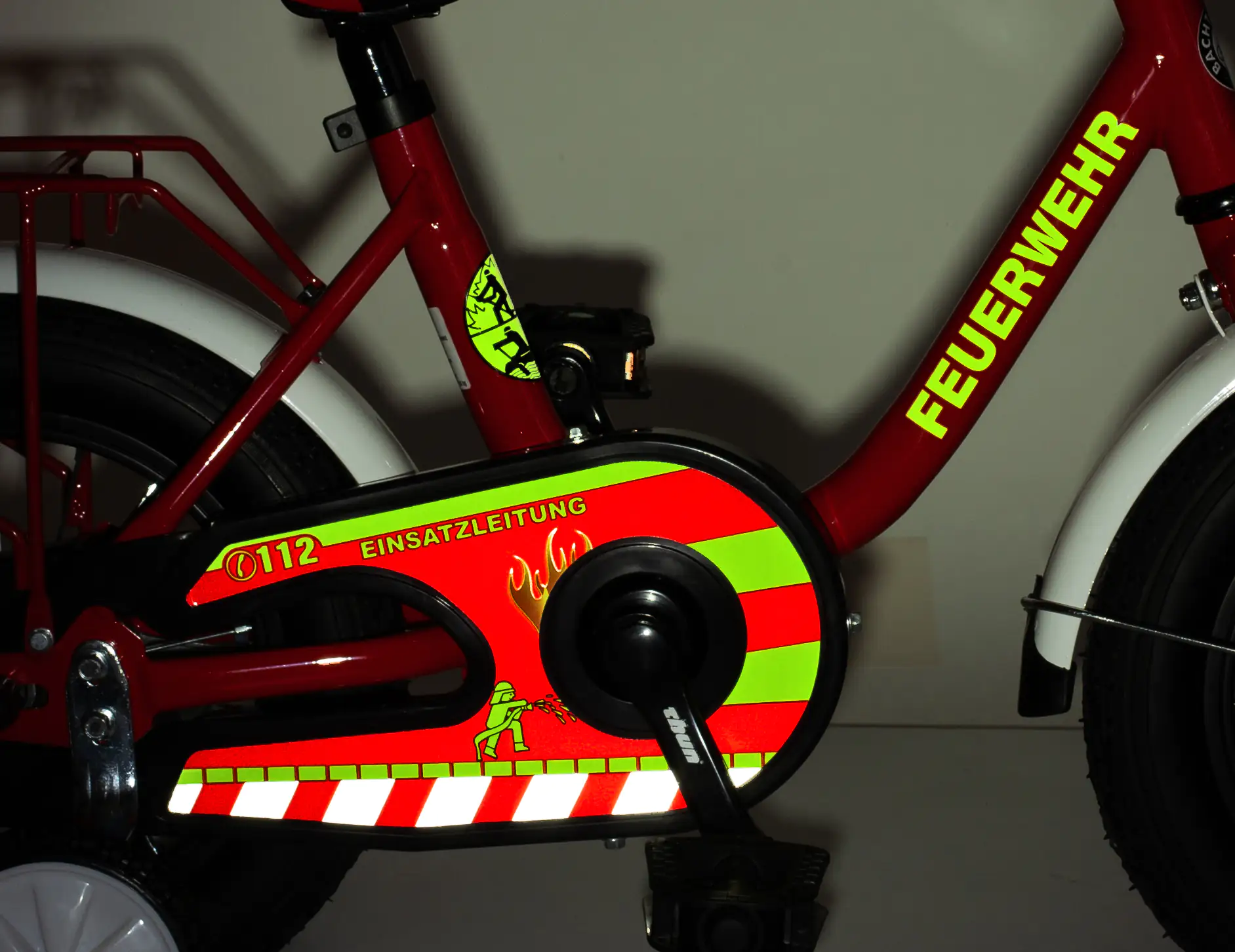 Bachtenkirch Kinderfahrrad Feuerwehr Tiefeinstieg 16 Zoll rot