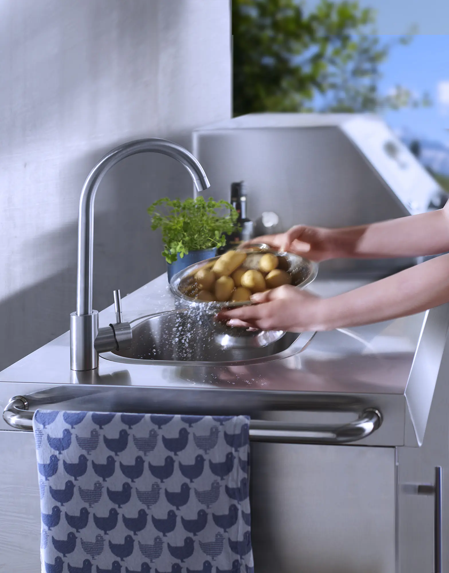 Buschbeck Outdoorküche Oxford inkl. 1 Seitenbrenner, Spüle und Kühlschrank