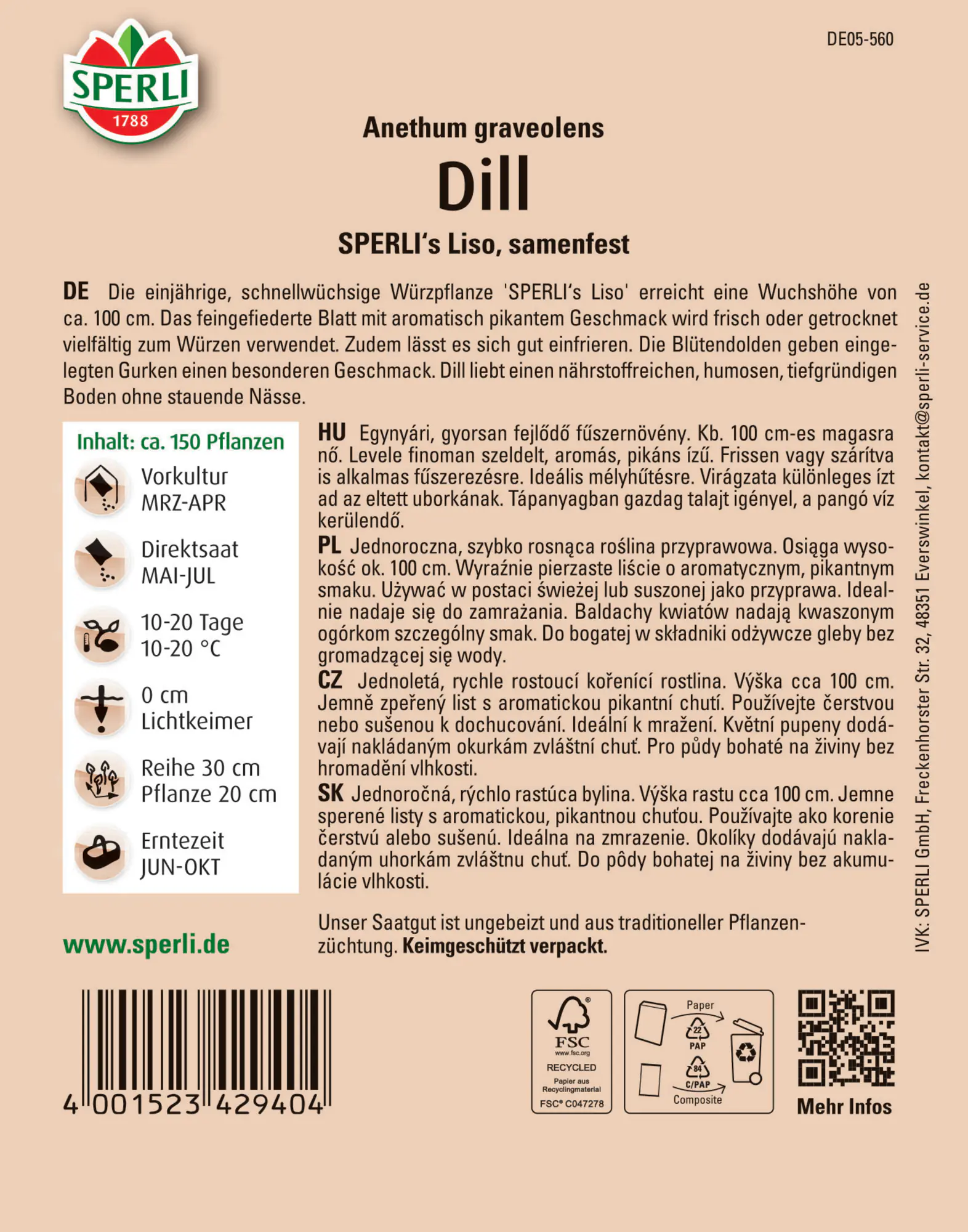 Sperli Dill Sperli 's Liso