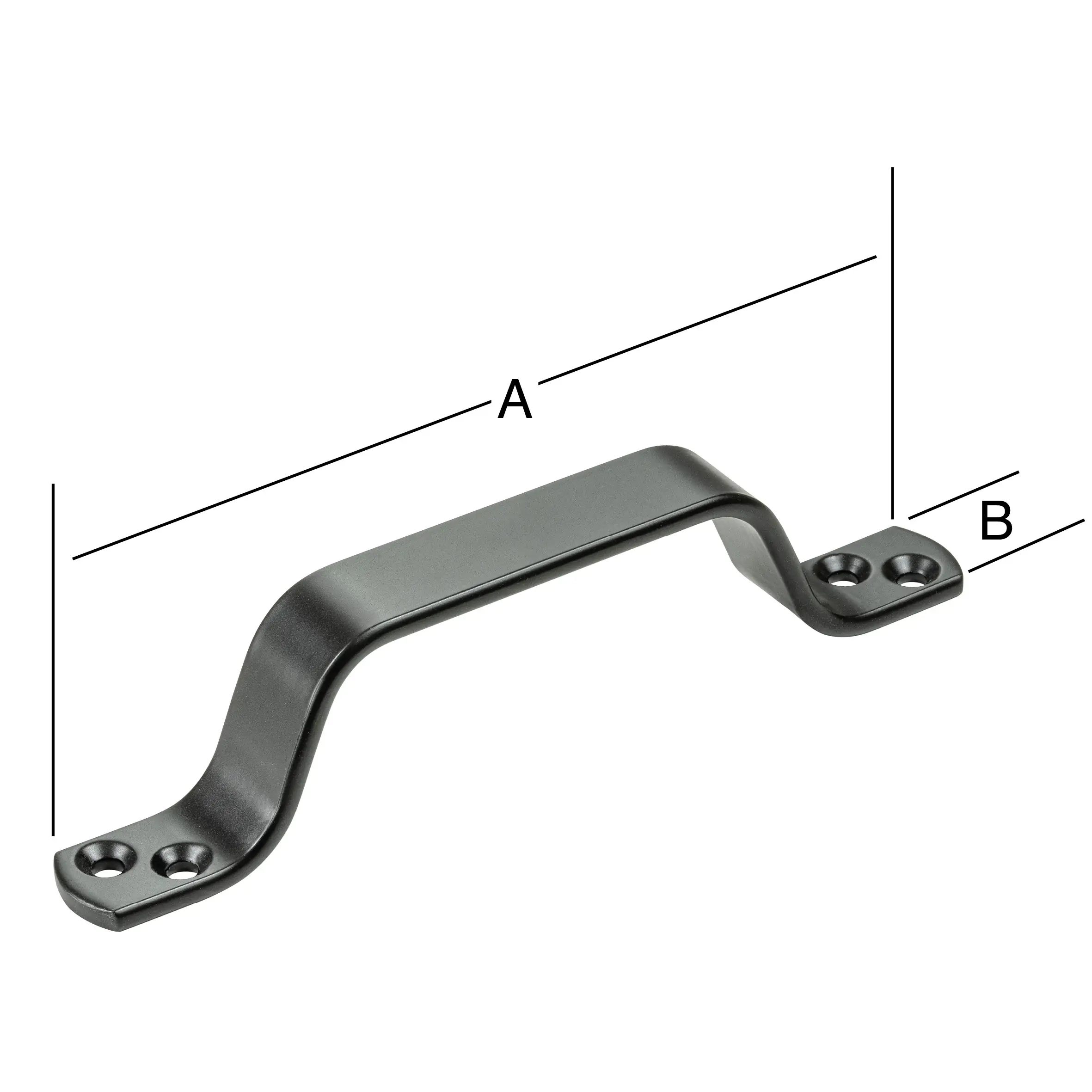 Vormann Handgriff Stahl 16 x 2 cm schwarz 