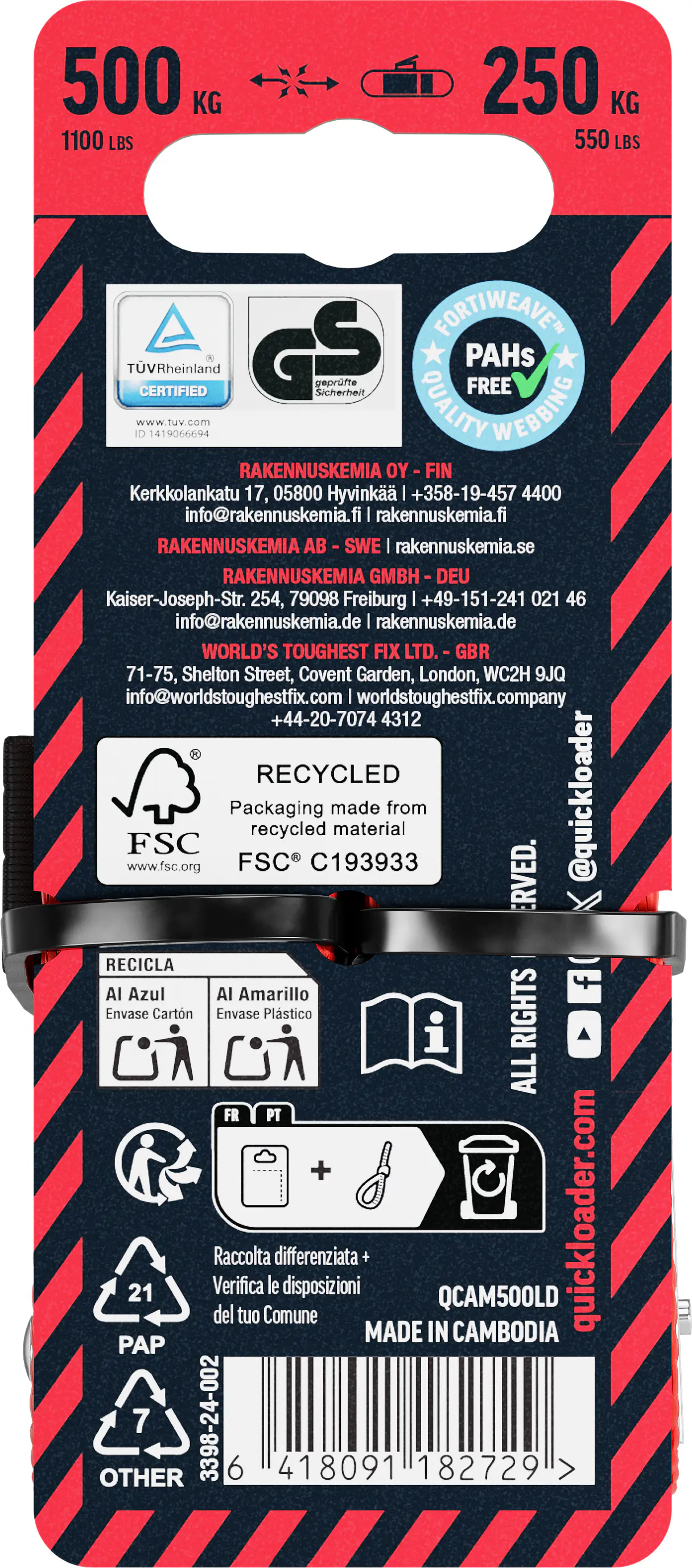 QUICKLOADER®Spanngurt Cambuckle 25 mm x 3 m 2 Stück rot QUICKLOADER®Spanngurt Cambuckle 25 mm x 3 m 2 Stück rot